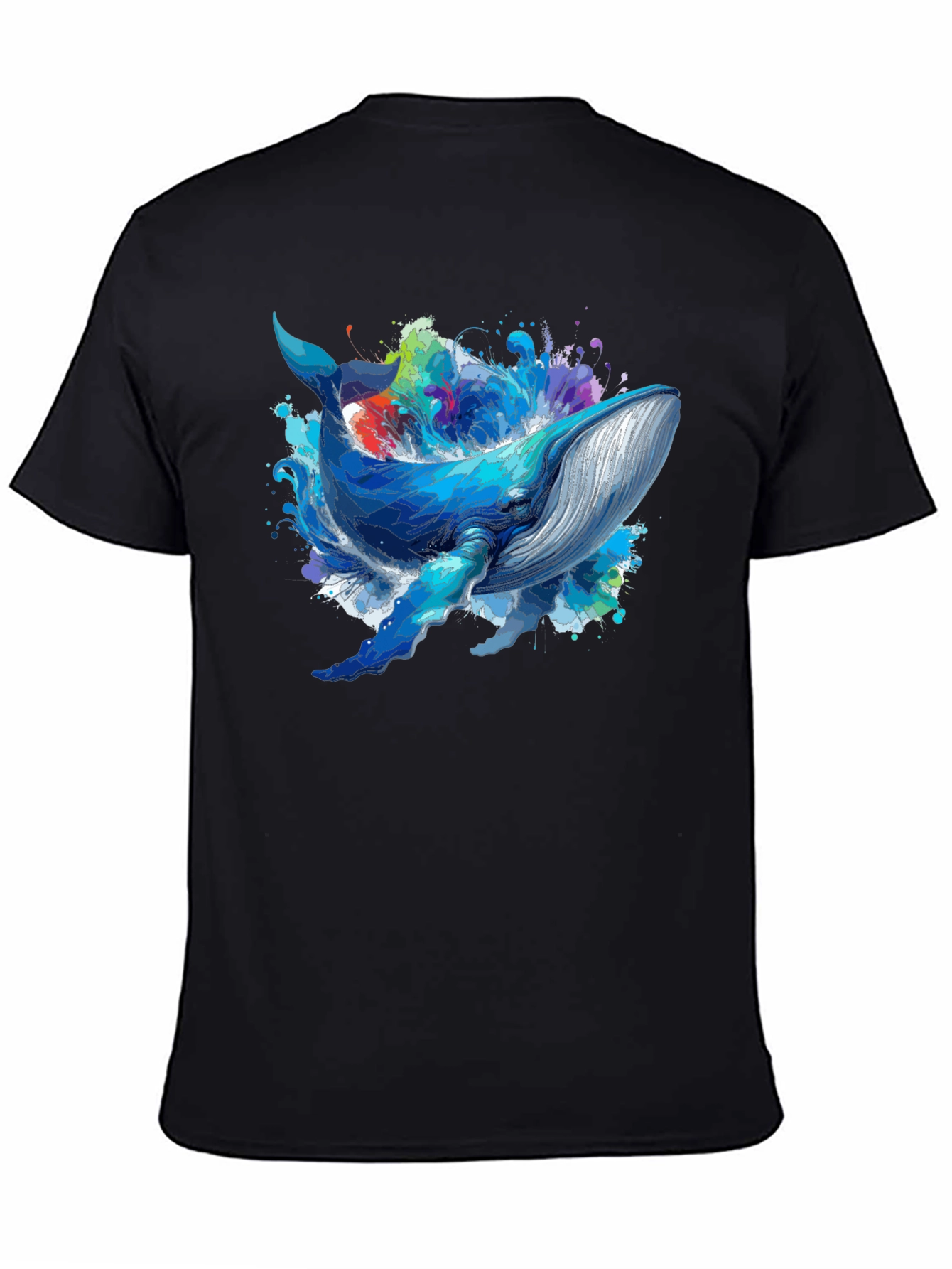 Whale Graphic Tee - Black Unisex T-Shirt - 4