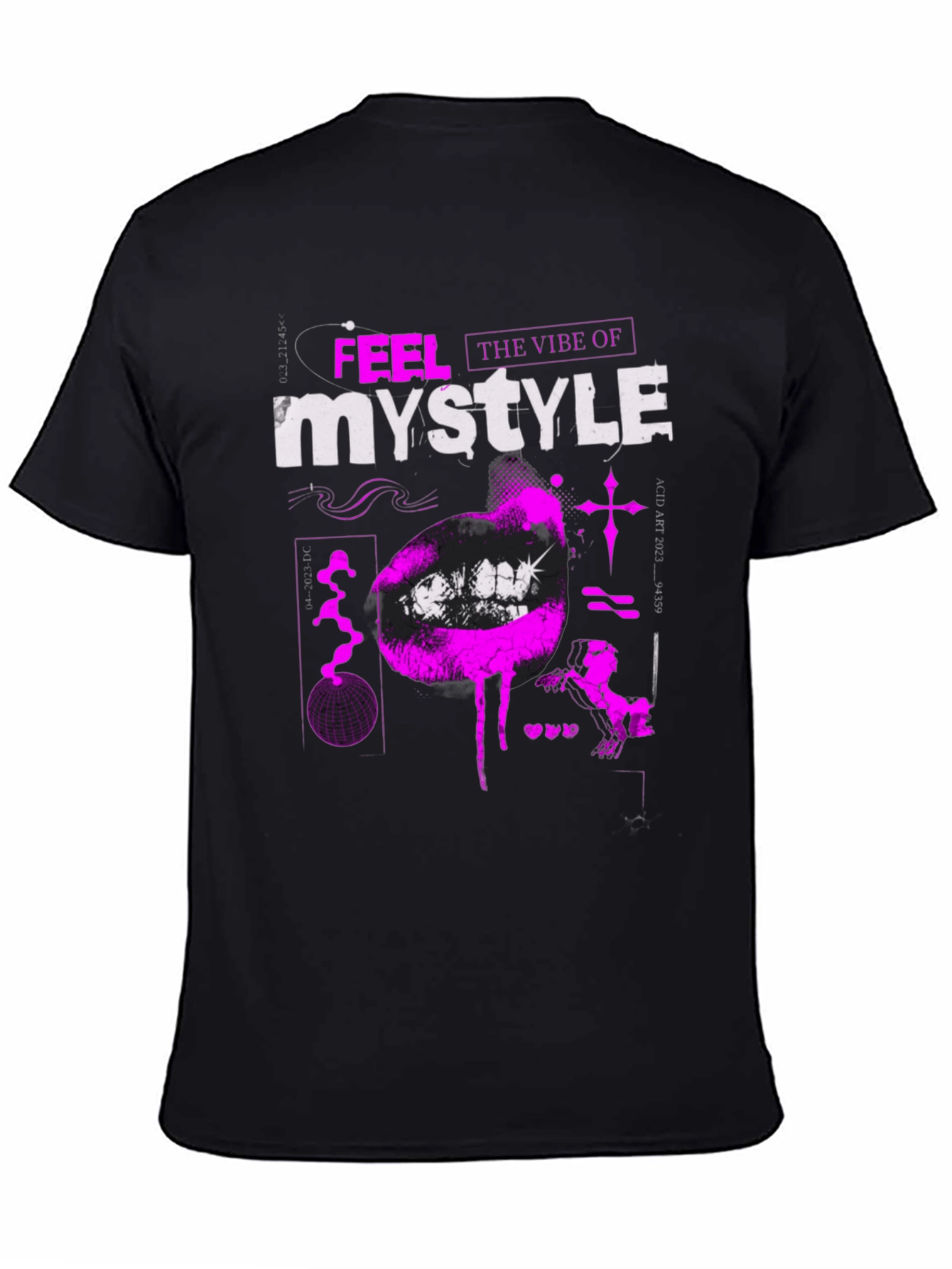 Black Trendy Black T-Shirt with Bold Graphic Print view 4