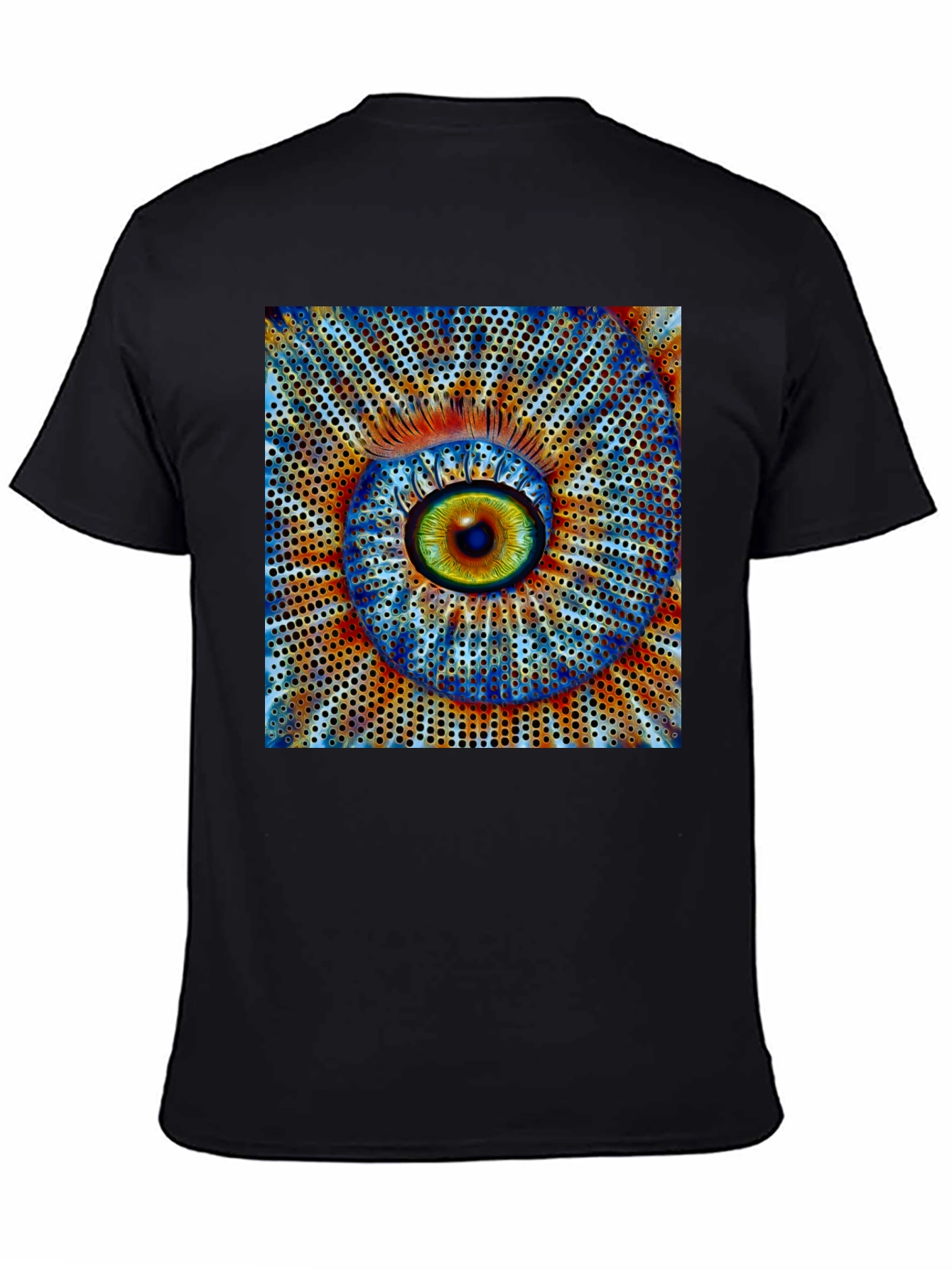 Black Surreal Eye Graphic Black T-Shirt view 4
