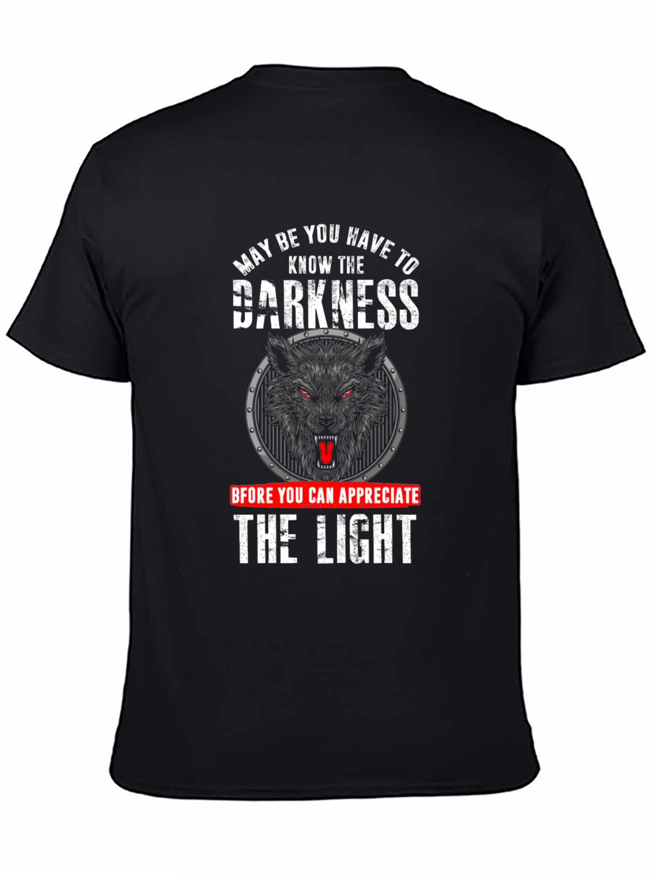 Black Darkness Wolf Graphic T-Shirt - Appreciate the Light view 4