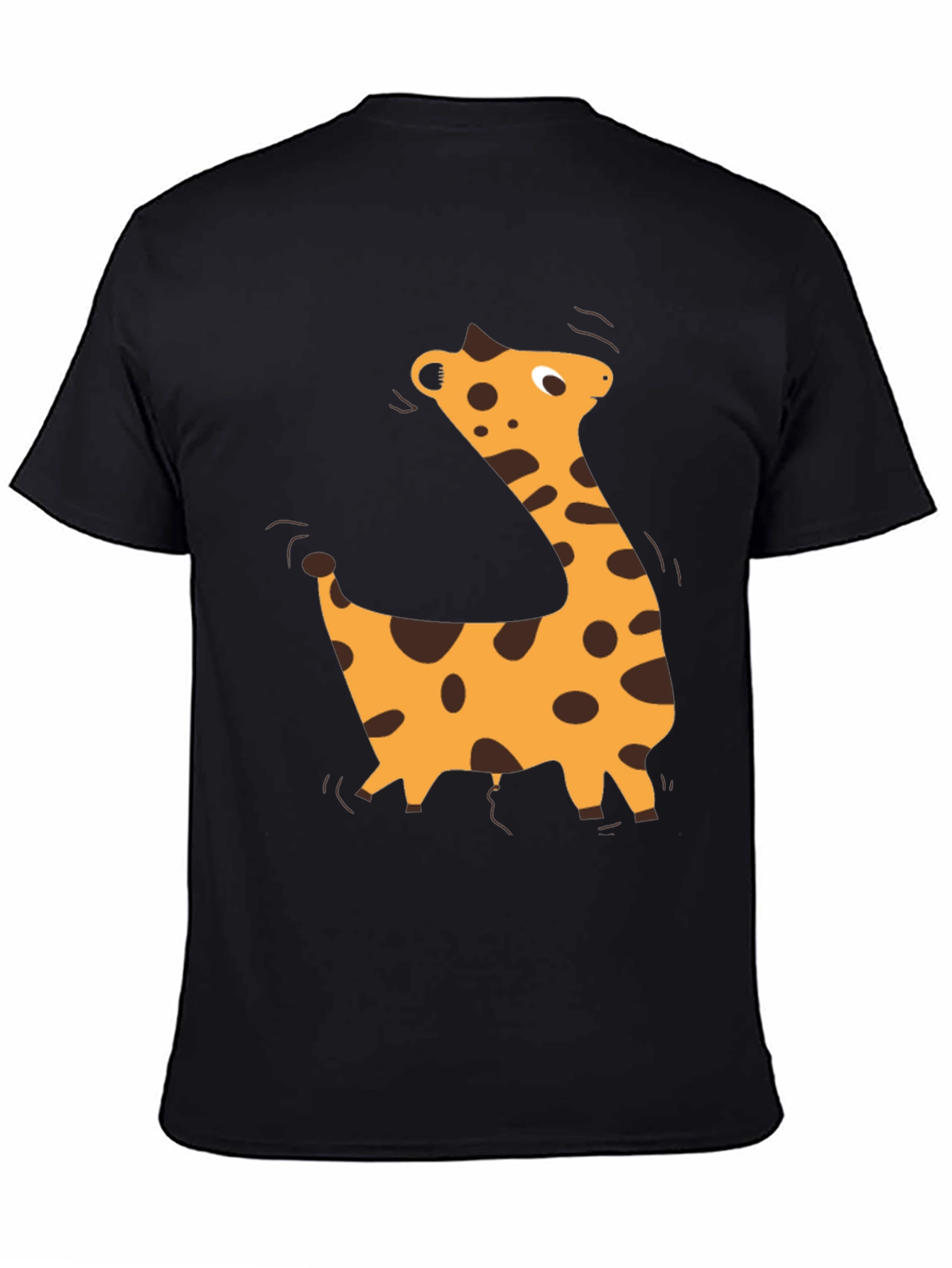 Black Giraffe Graphic Black T-Shirt - Casual Style view 4
