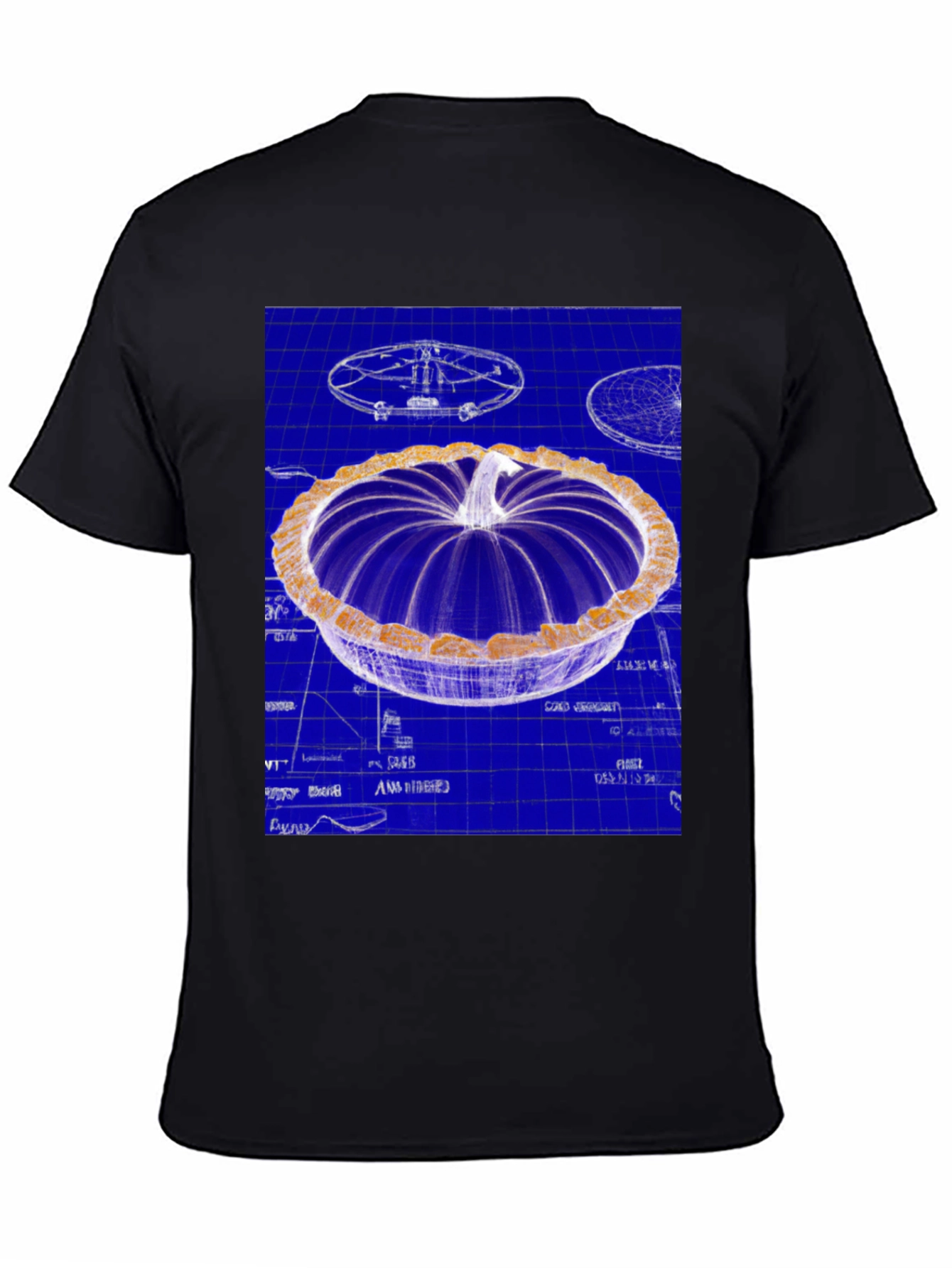 Black Blueprint Pumpkin Pie Graphic Tee view 4