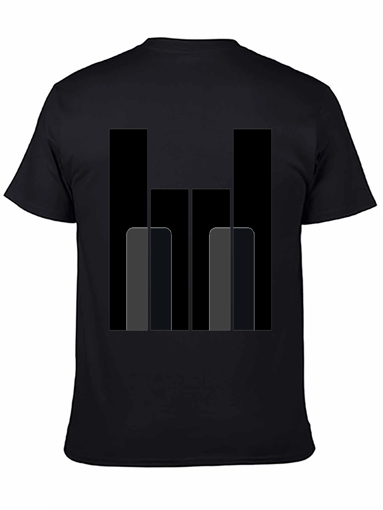 Black Modern Geometric Black Tee view 4