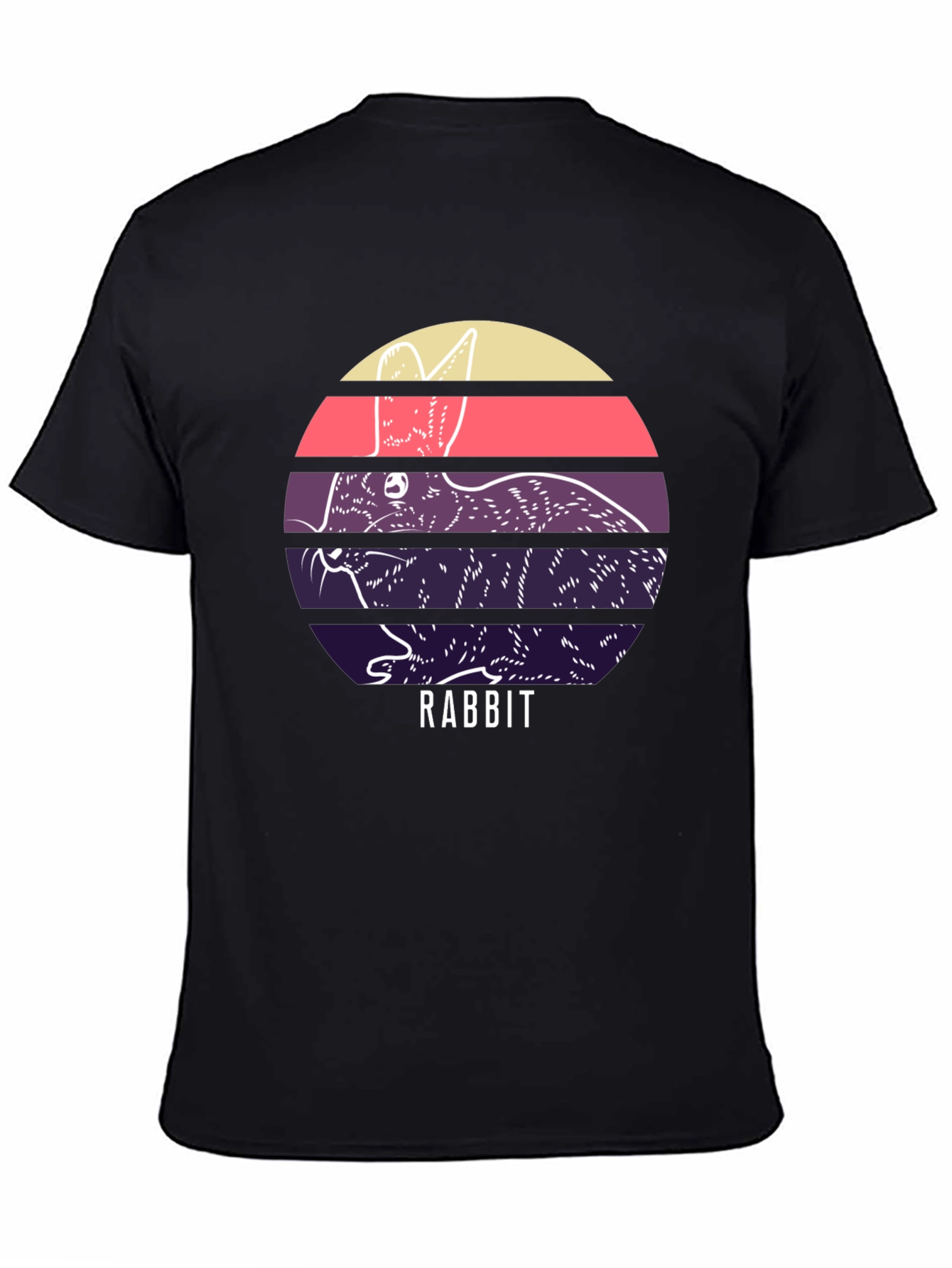 Black Retro Rabbit Graphic T-Shirt - Black view 4