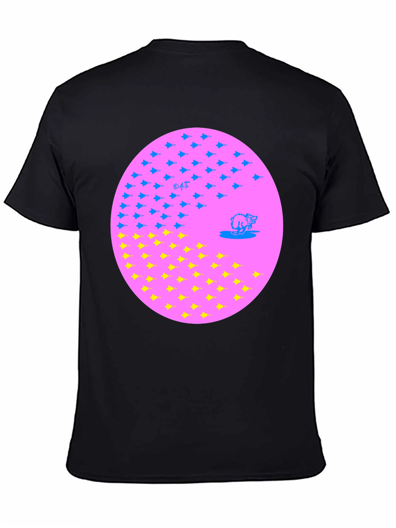 Black Abstract Airplane Graphic Black Tee Shirt view 4