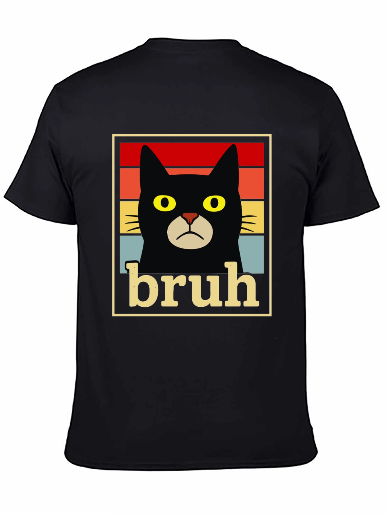 Black Bruh Cat T-Shirt - Funny Graphic Tee view 4