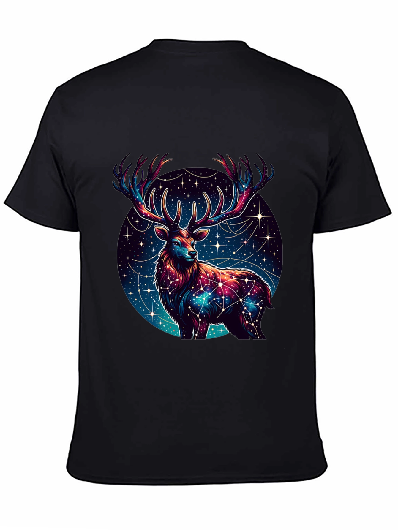Black Cosmic Deer Graphic Tee - Black view 4