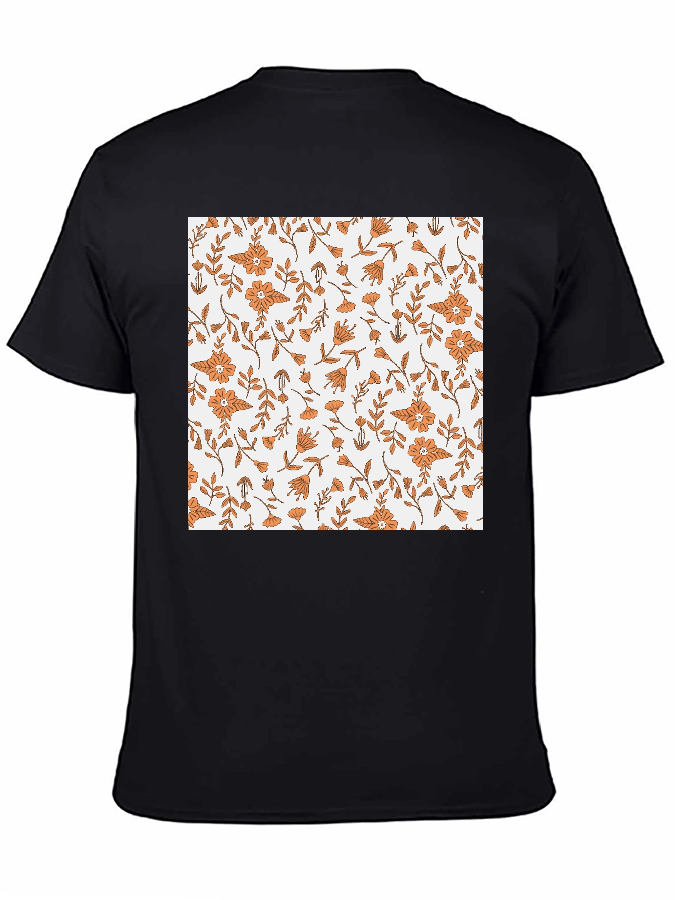 Black Floral Print Black Tee view 4