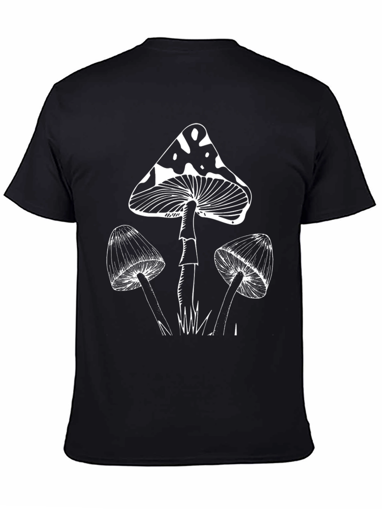 Black Mushroom Graphic Tee - Black Cotton Blend view 4