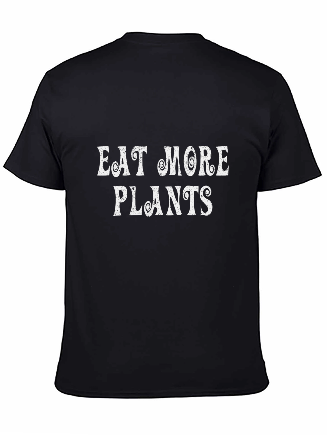 Black Eat More Plants Graphic Tee - Black view 4