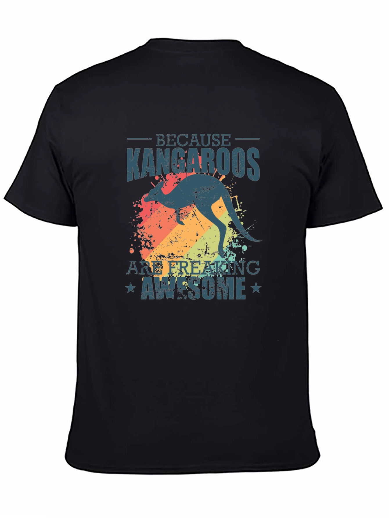 Black Kangaroo Graphic Tee - Because Kangaroos Are Awesome view 4