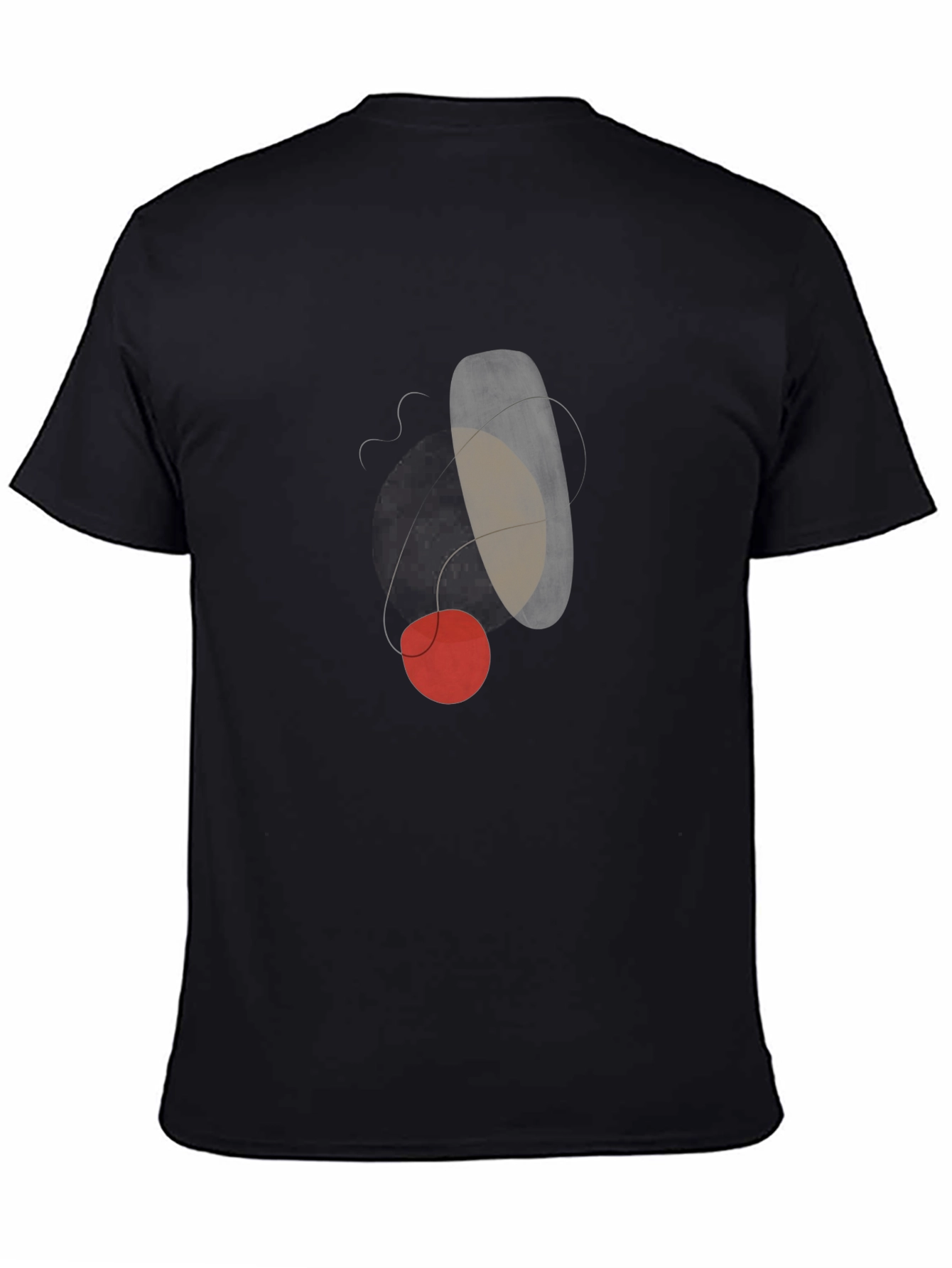 Black Abstract Art Graphic T-Shirt - Modern Casual Tee view 4