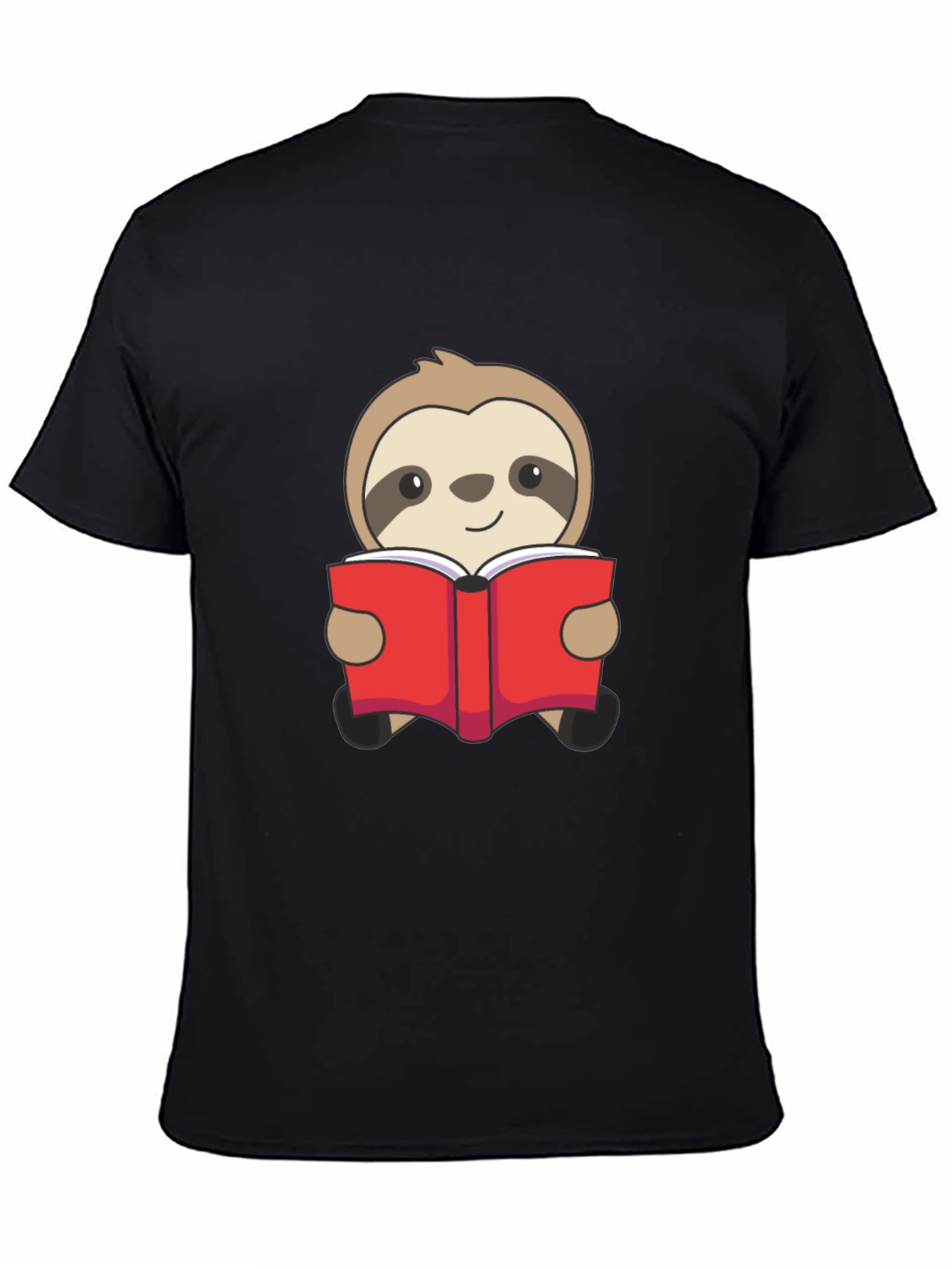 Black Sloth Reading Book Graphic T-Shirt - Black view 4