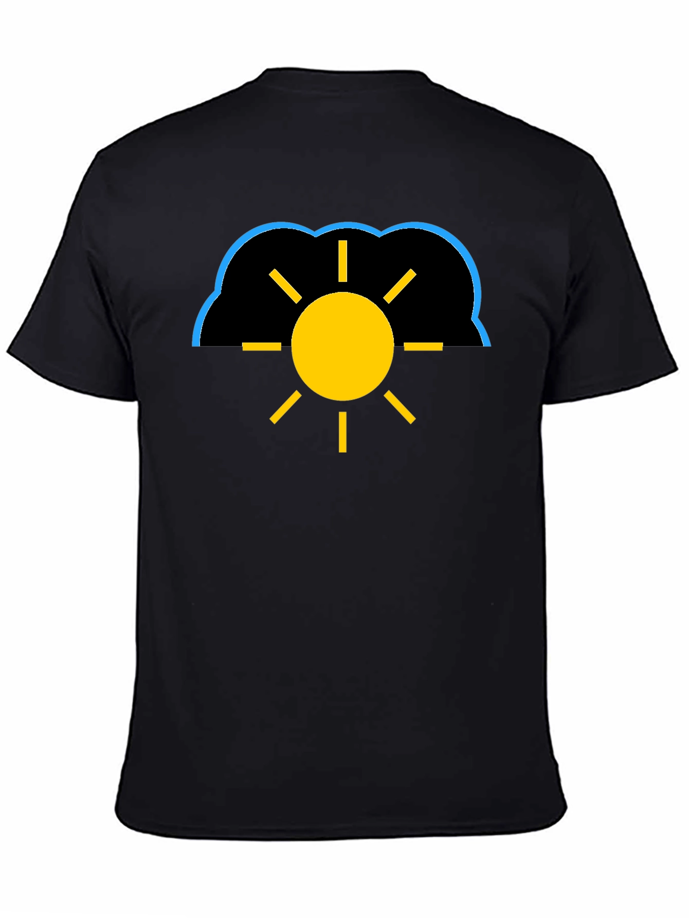 Black Cloudy Sun Black T-Shirt view 4