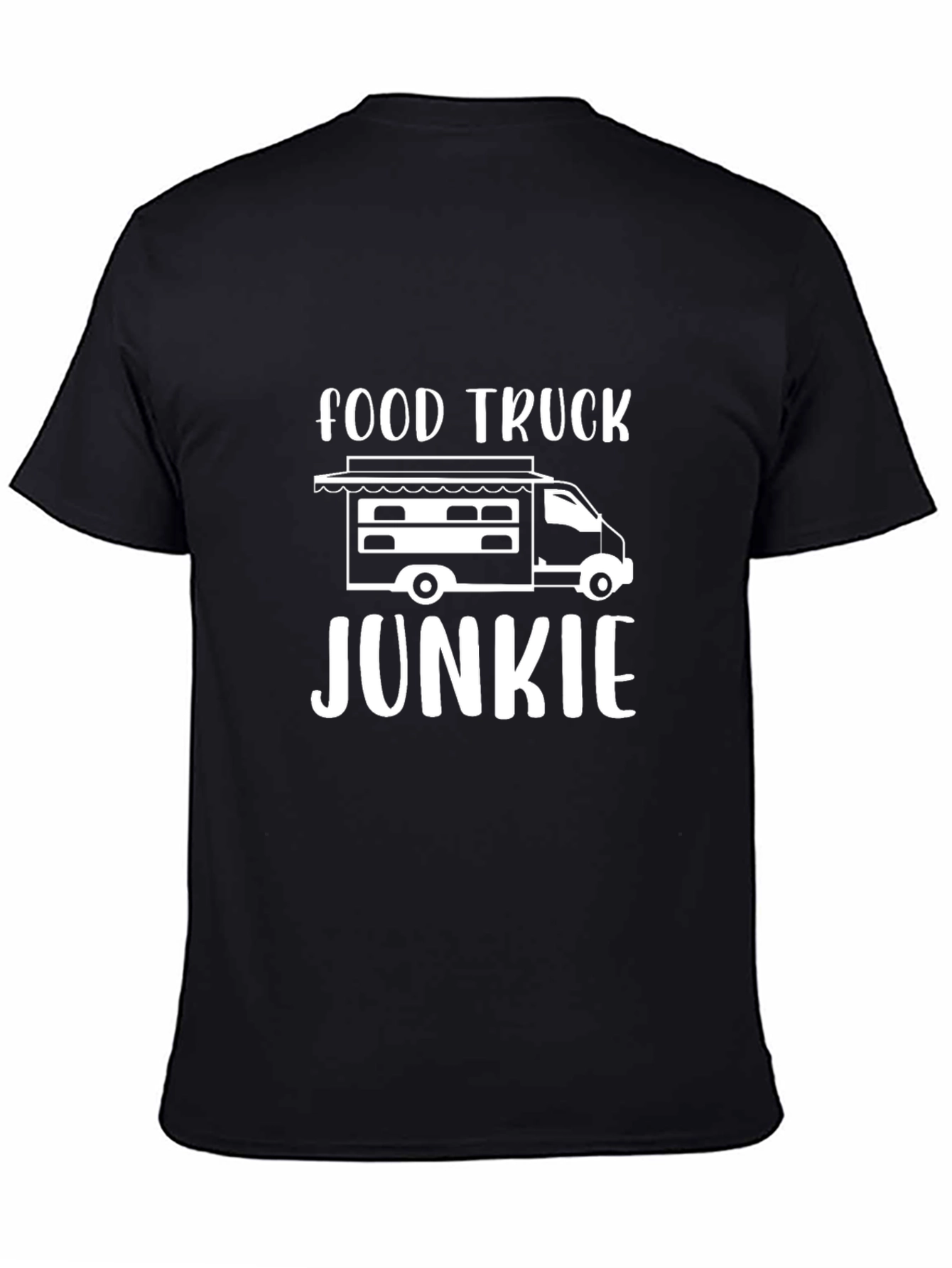Black Food Truck Junkie Graphic Tee - Black Cotton Casual Shirt view 4
