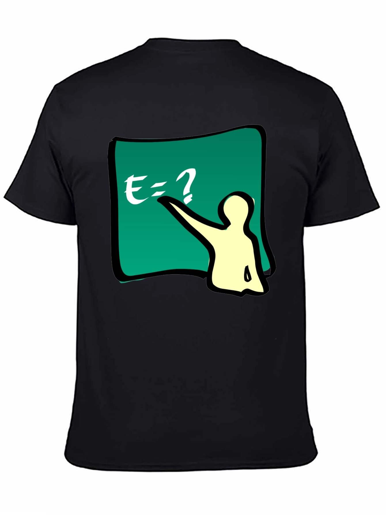 Black Funny E=? Equation T-Shirt - Smart Casual Wear view 4