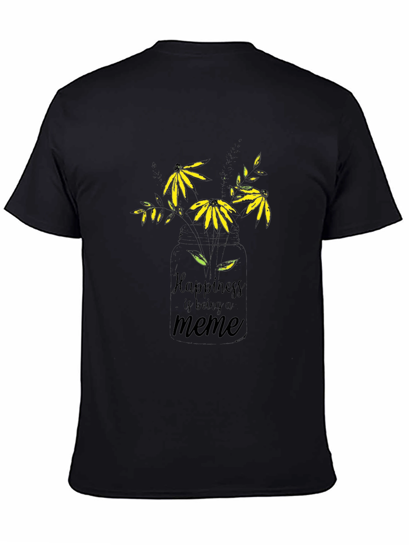 Black Happiness is Being a Meme Black Graphic Tee view 4