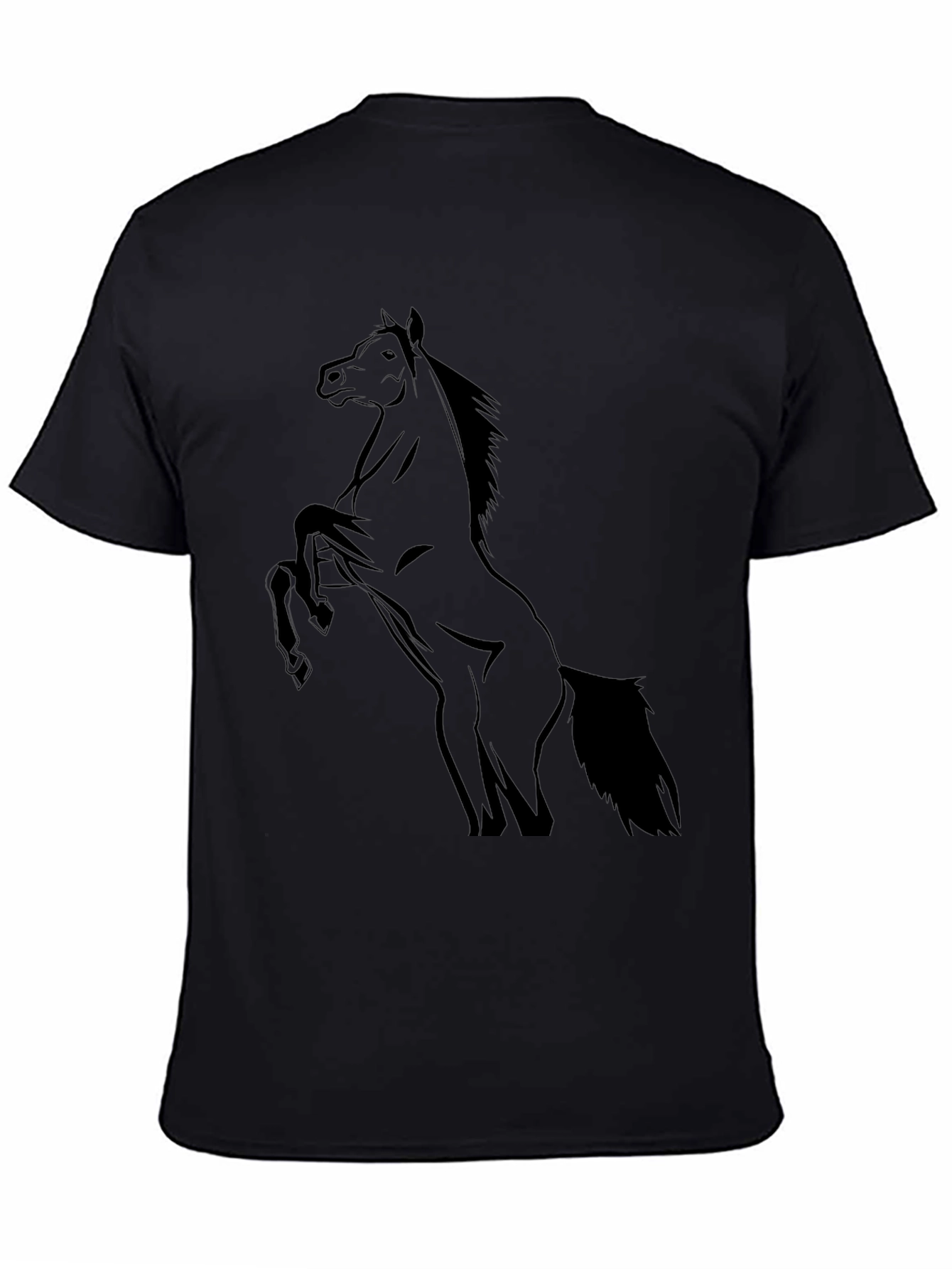Black Black Horse Graphic Tee - Stylish Men's T-Shirt view 4