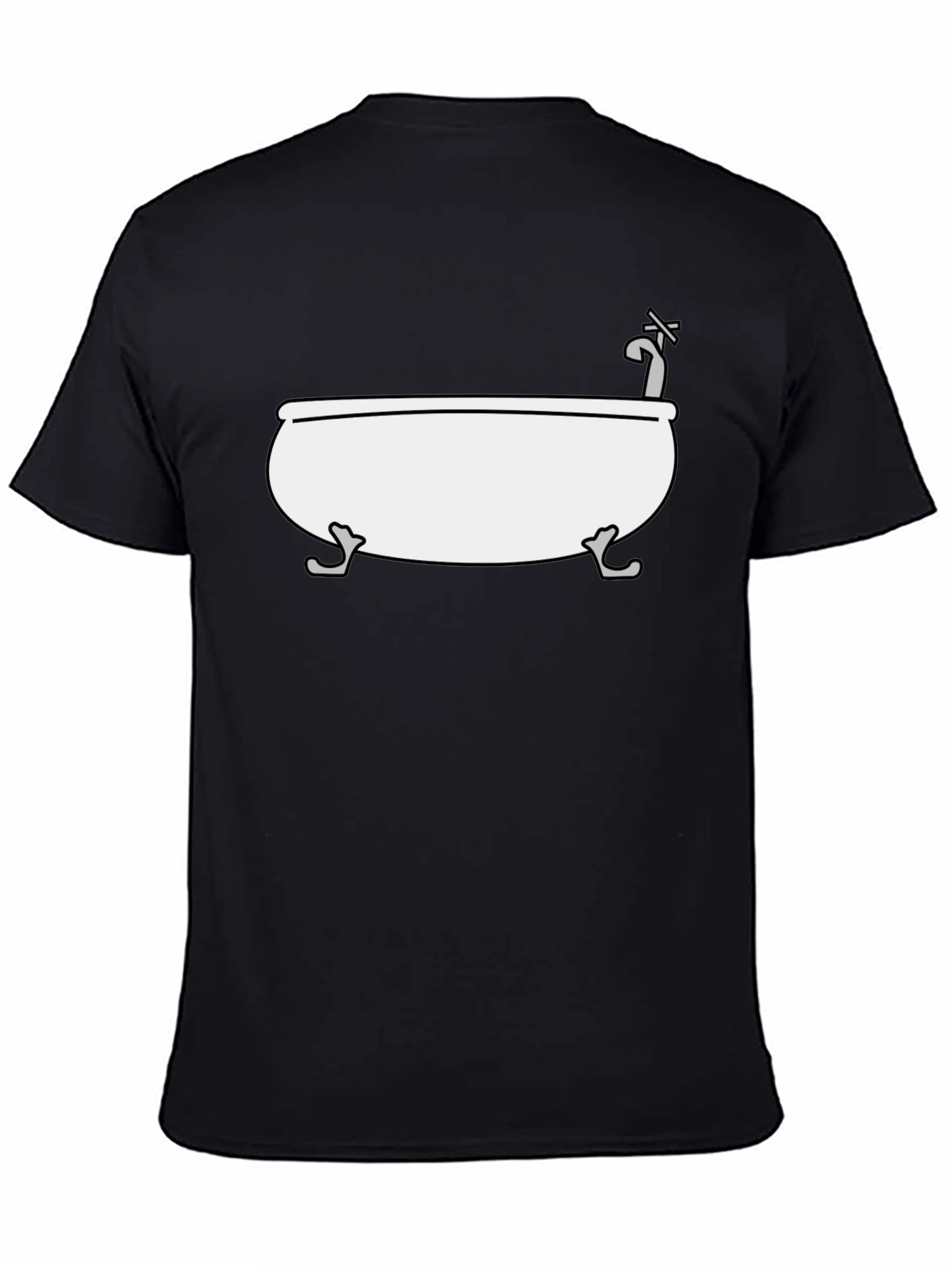 Black Funny Bathtub T-Shirt - Unique Graphic Tee view 4