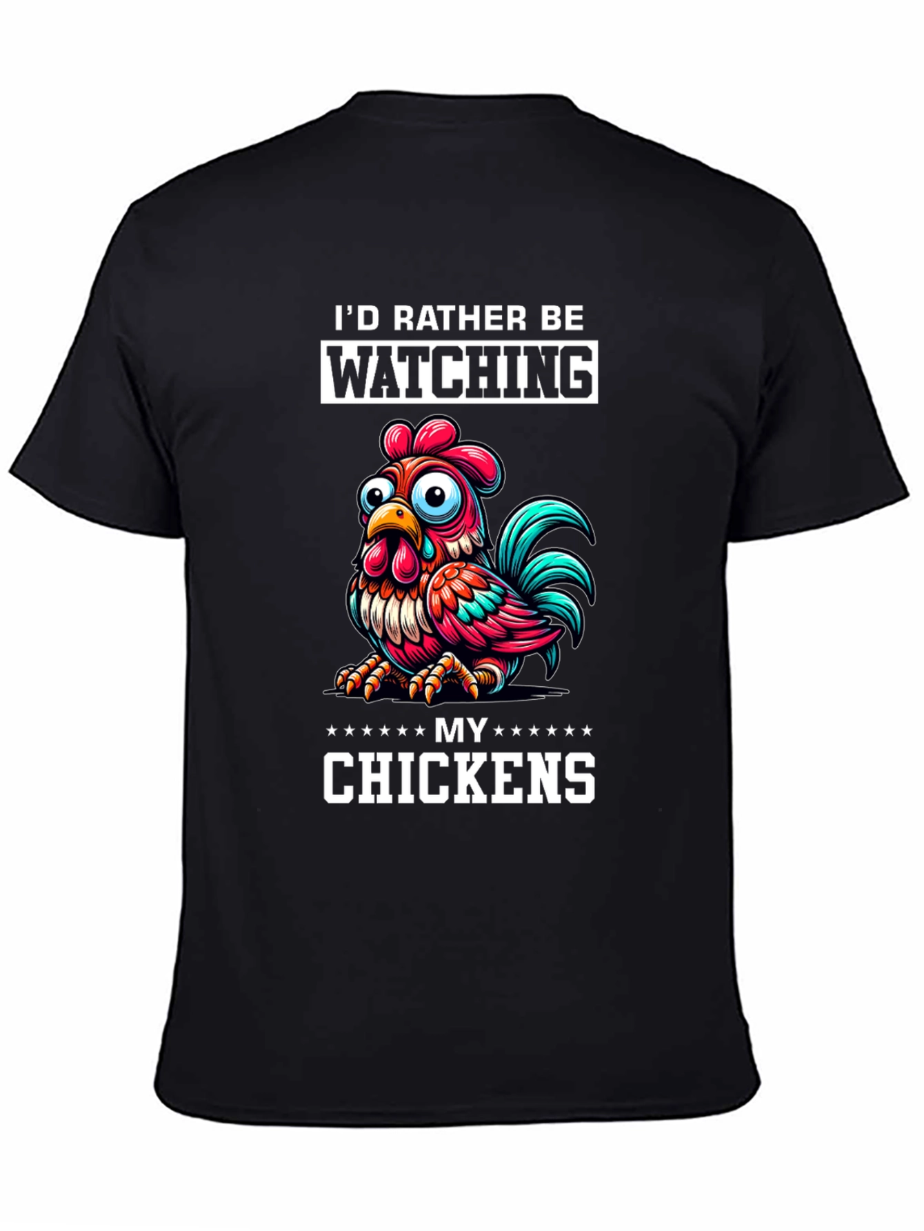 Black Funny Chicken Lover T-Shirt view 4
