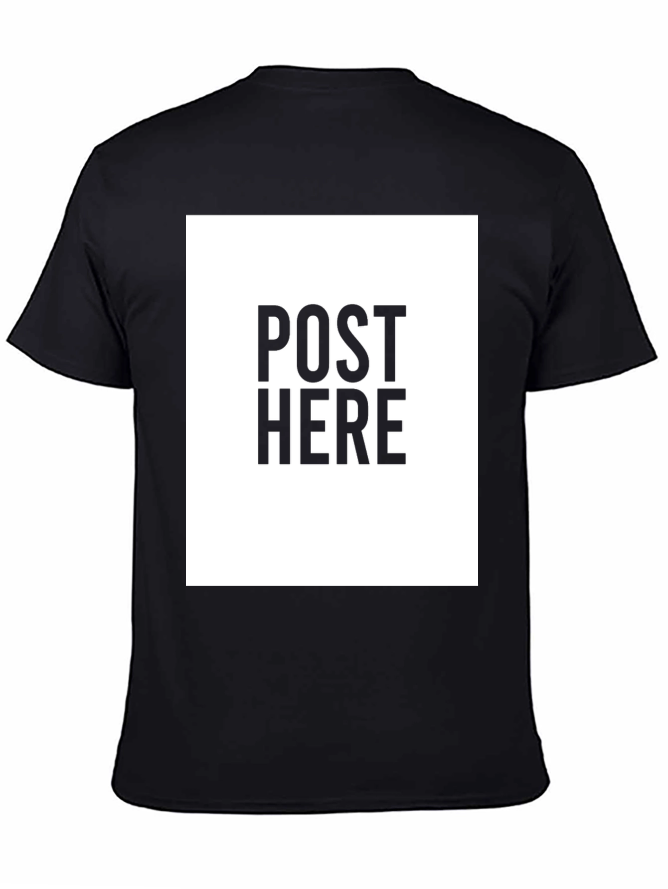 Black Black Tee: Post Here Graphic Print, Casual Wear view 4