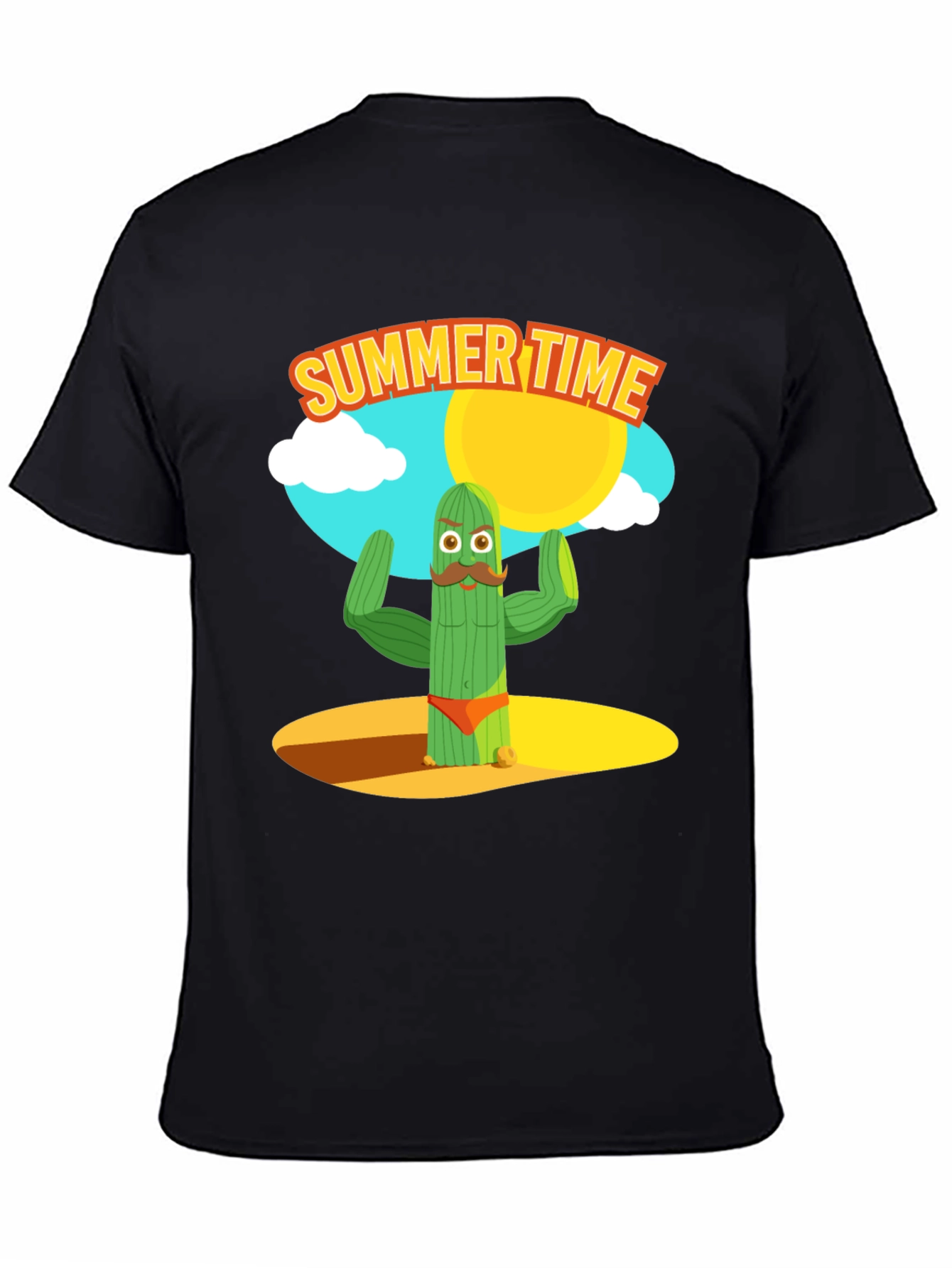 Black Summer Cactus Graphic Tee view 4