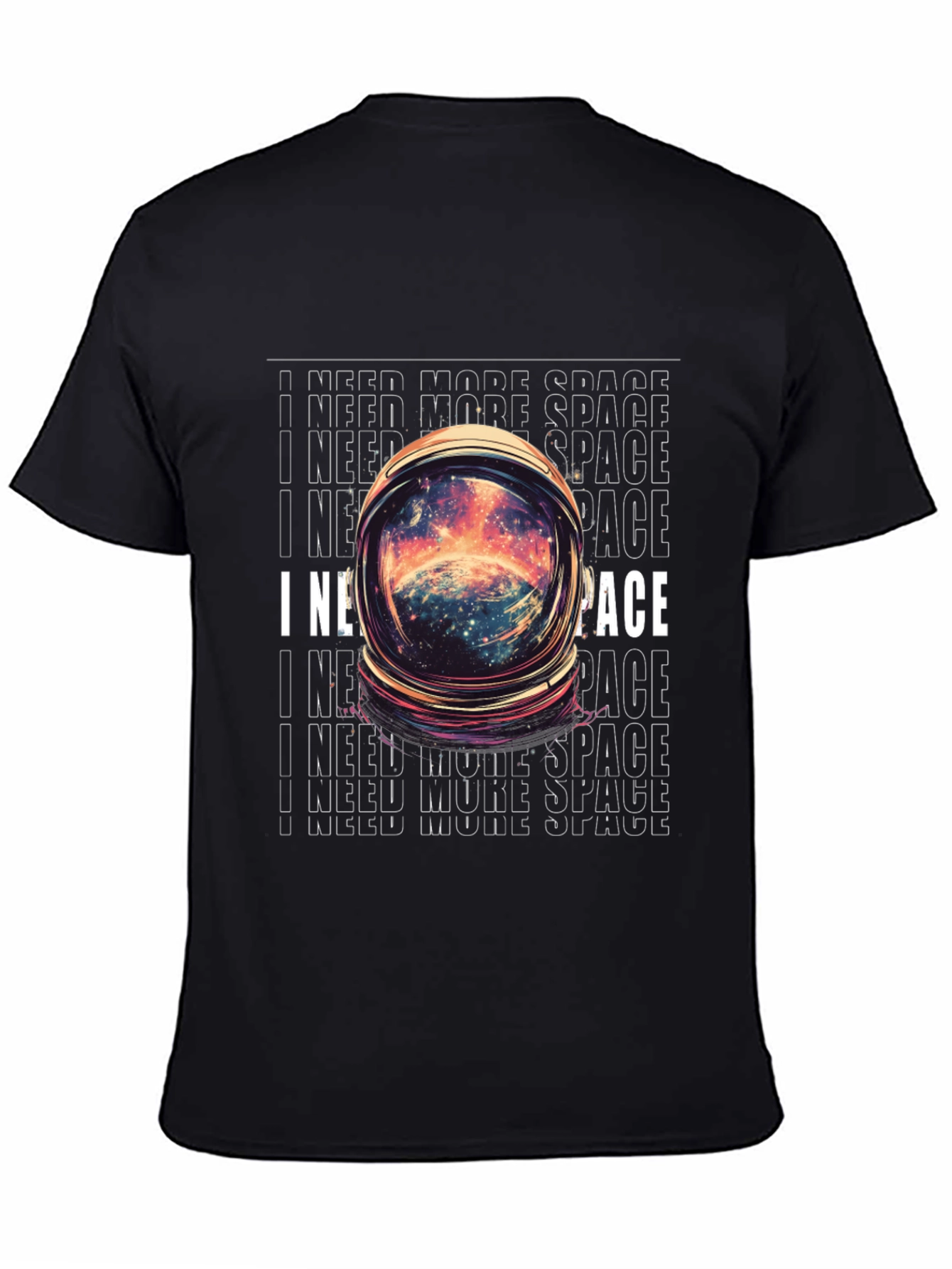 I Need More Space Graphic T-Shirt - Astronaut Helmet Design - 4