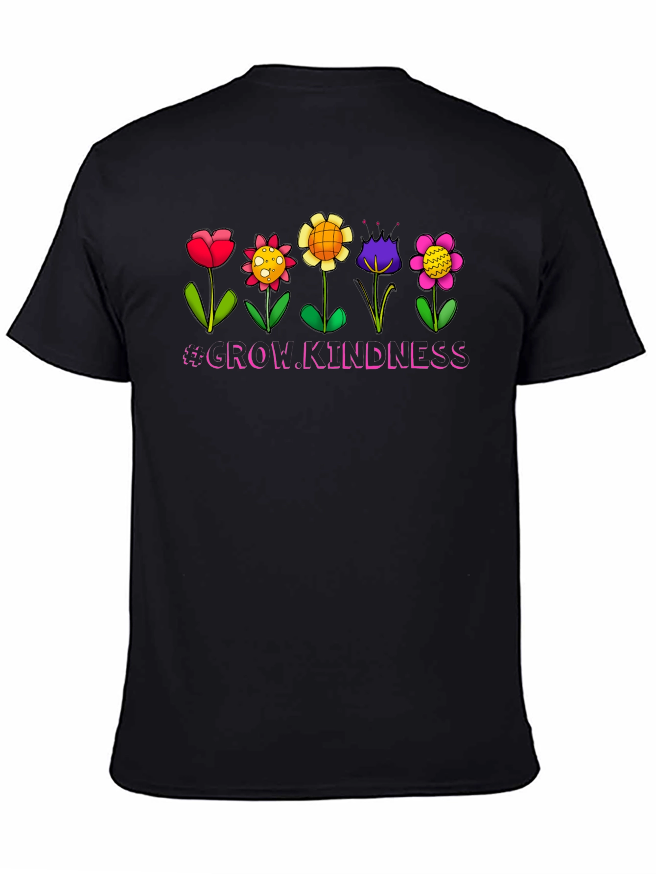 Black Grow Kindness Graphic T-Shirt view 4
