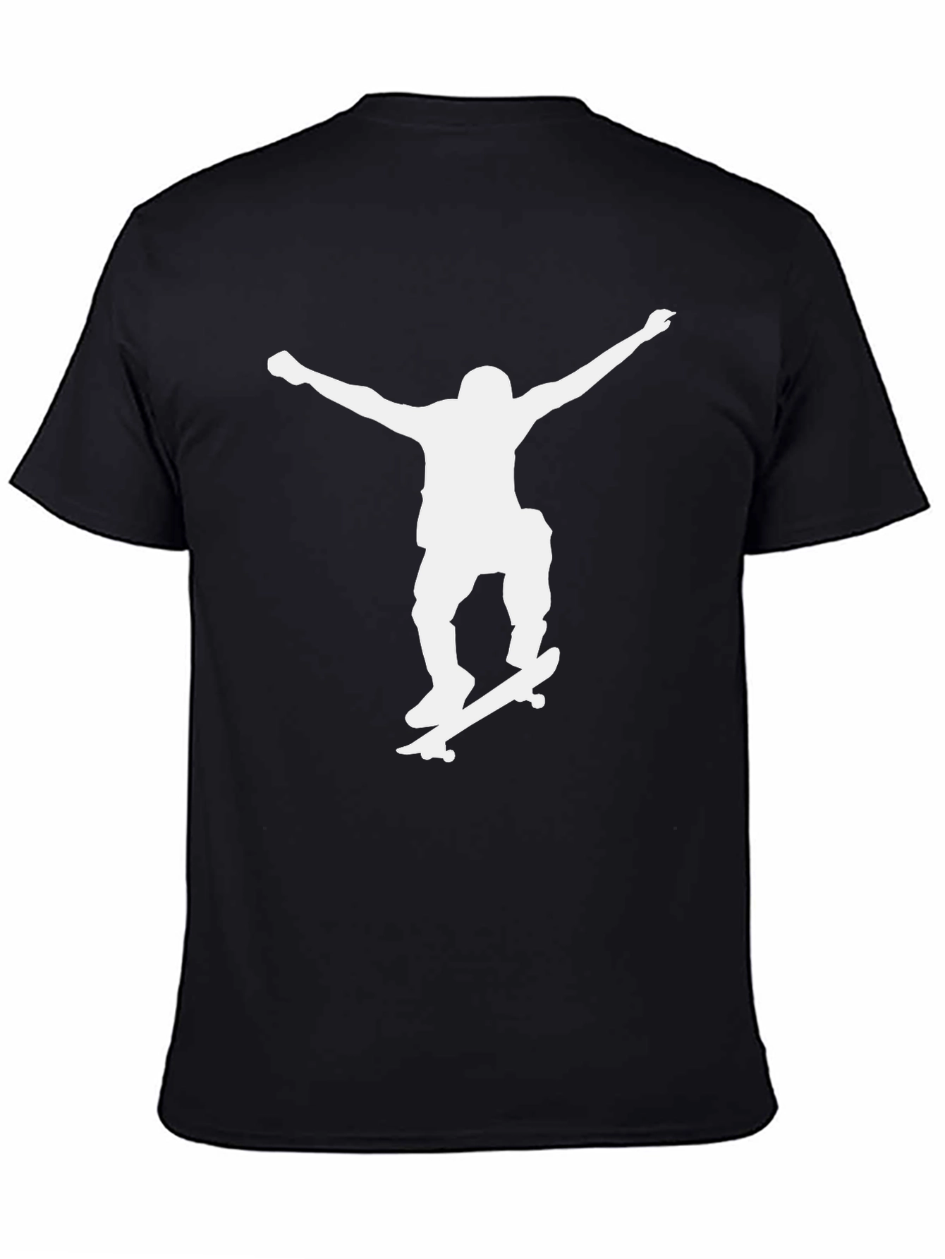Black Skater Silhouette Graphic Tee - Black view 4