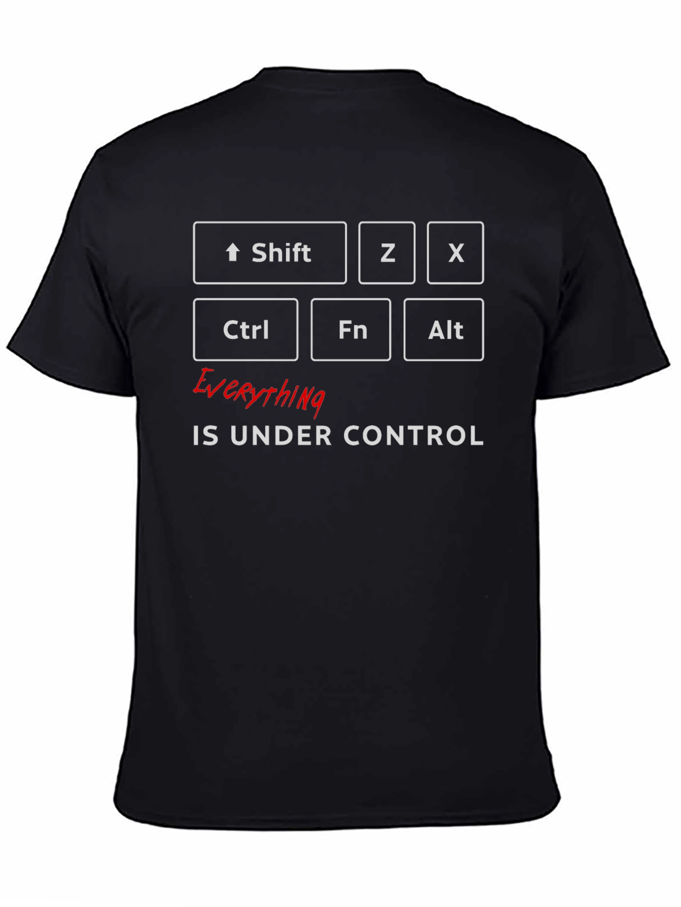Black Everything is Under Control T-Shirt Funny Coder Programmer Tee view 4