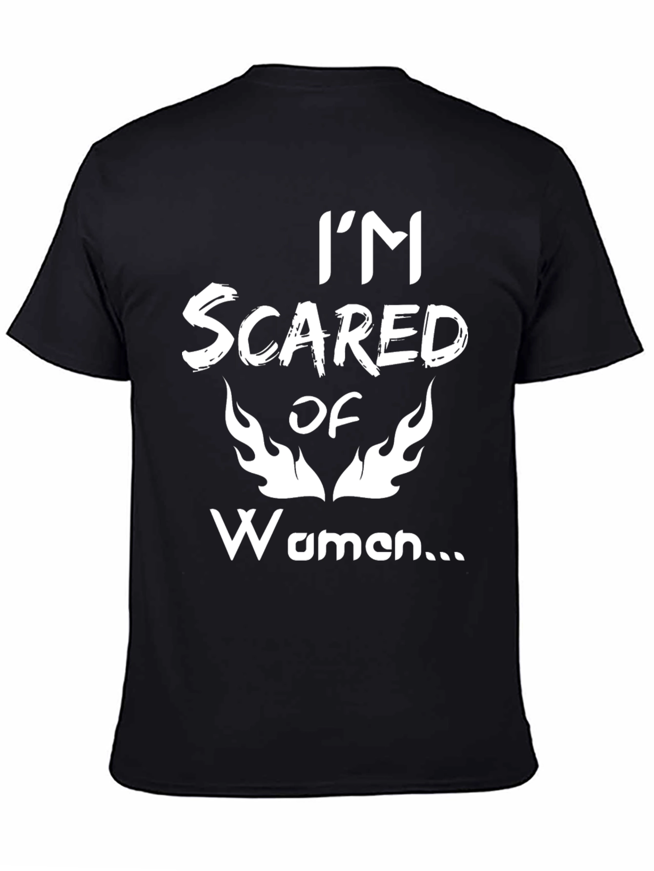 Black I'm Scared of Women Black Graphic Tee view 4