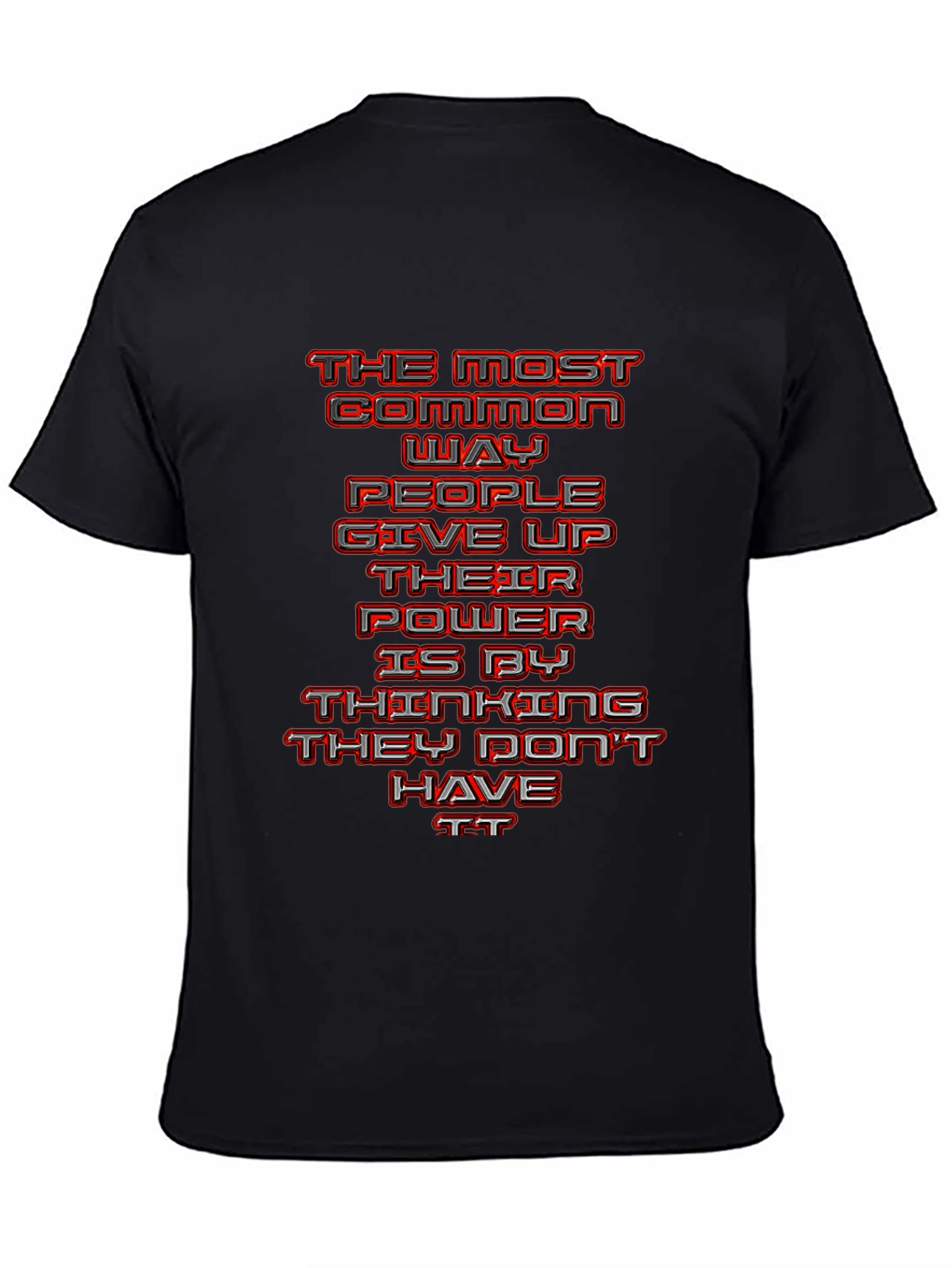 Black Motivational T-Shirt: Power Within Design view 4