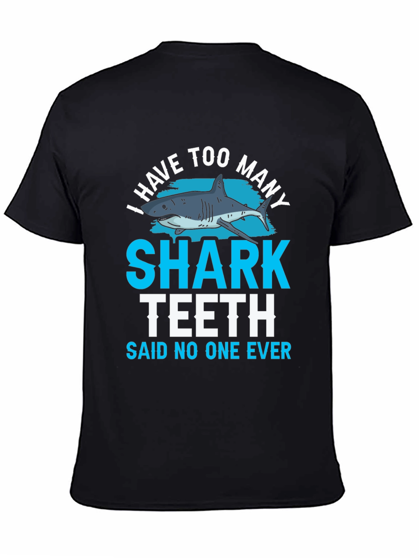 Black Shark Teeth Graphic T-Shirt - Funny Shark Lover Tee view 4