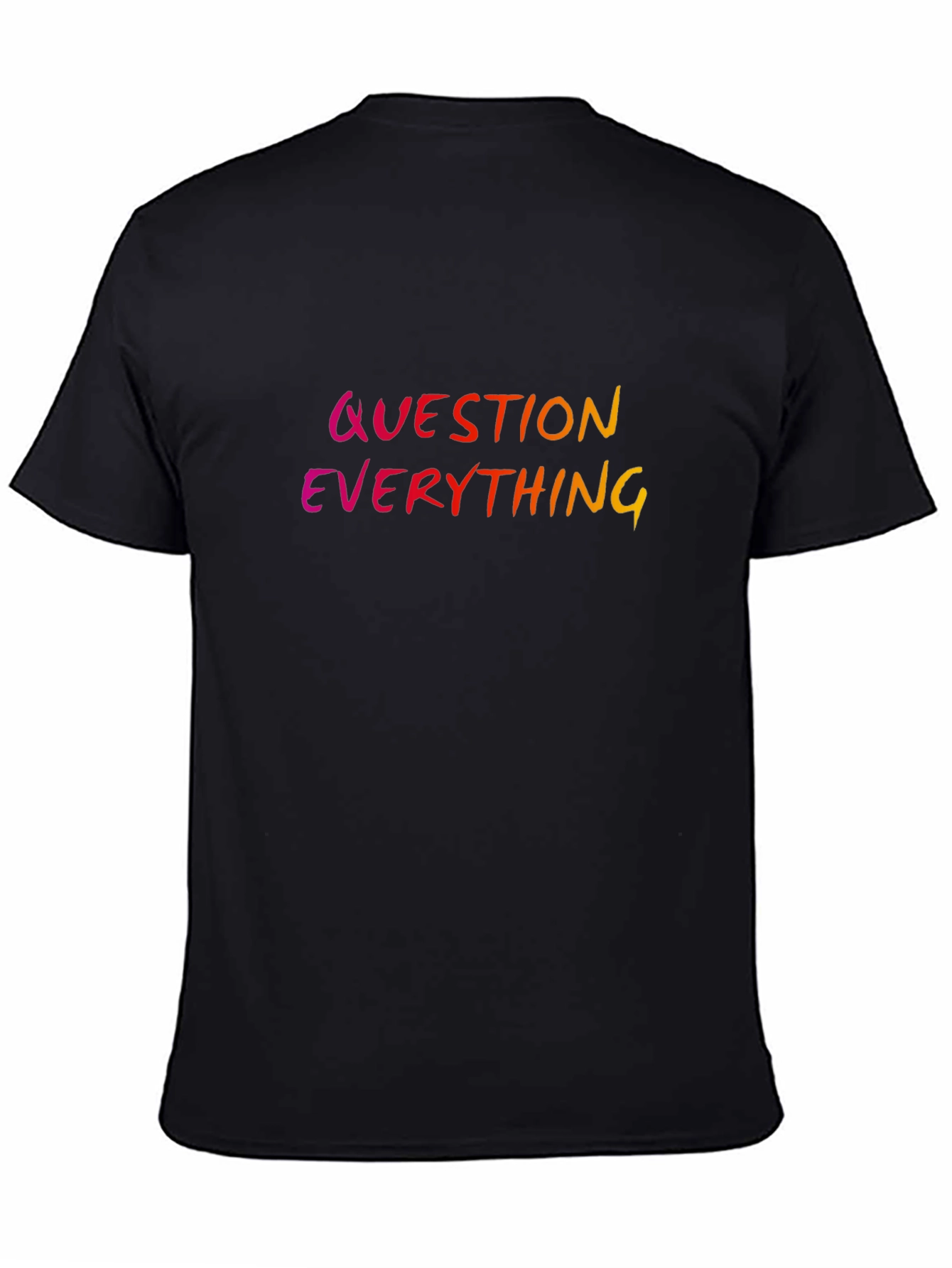 Black Question Everything Graphic Tee - Black view 4