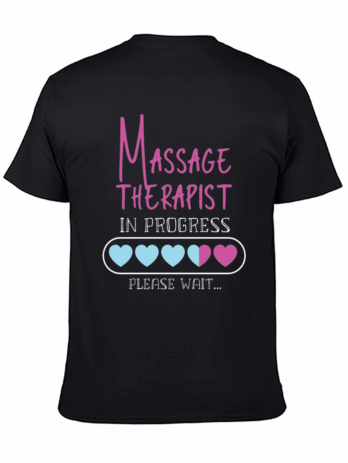 Black Massage Therapist in Progress Tee view 4