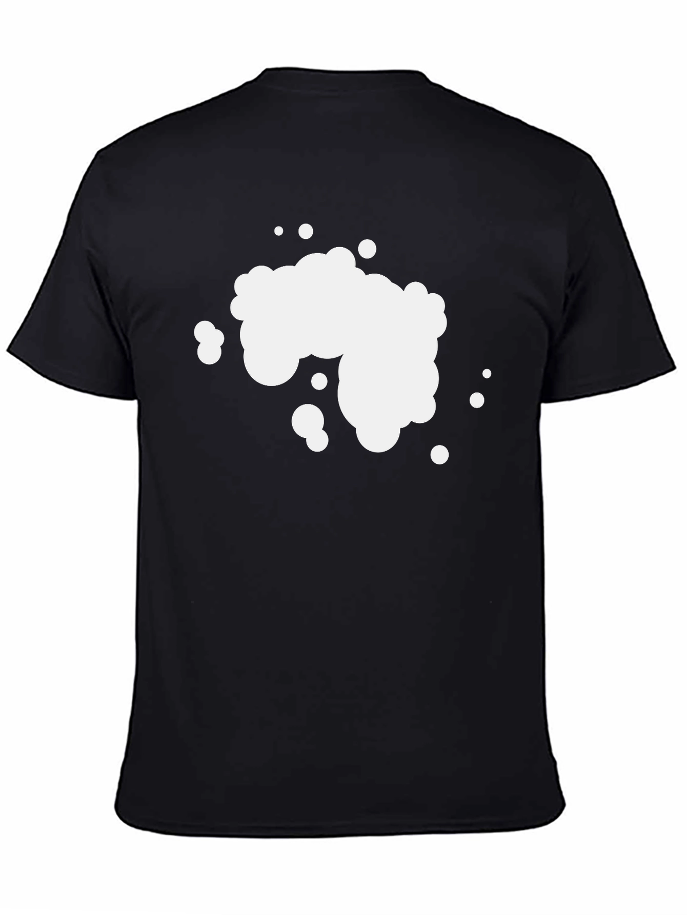 Black Men's Black Graphic T-Shirt - Abstract Bubble Design view 4