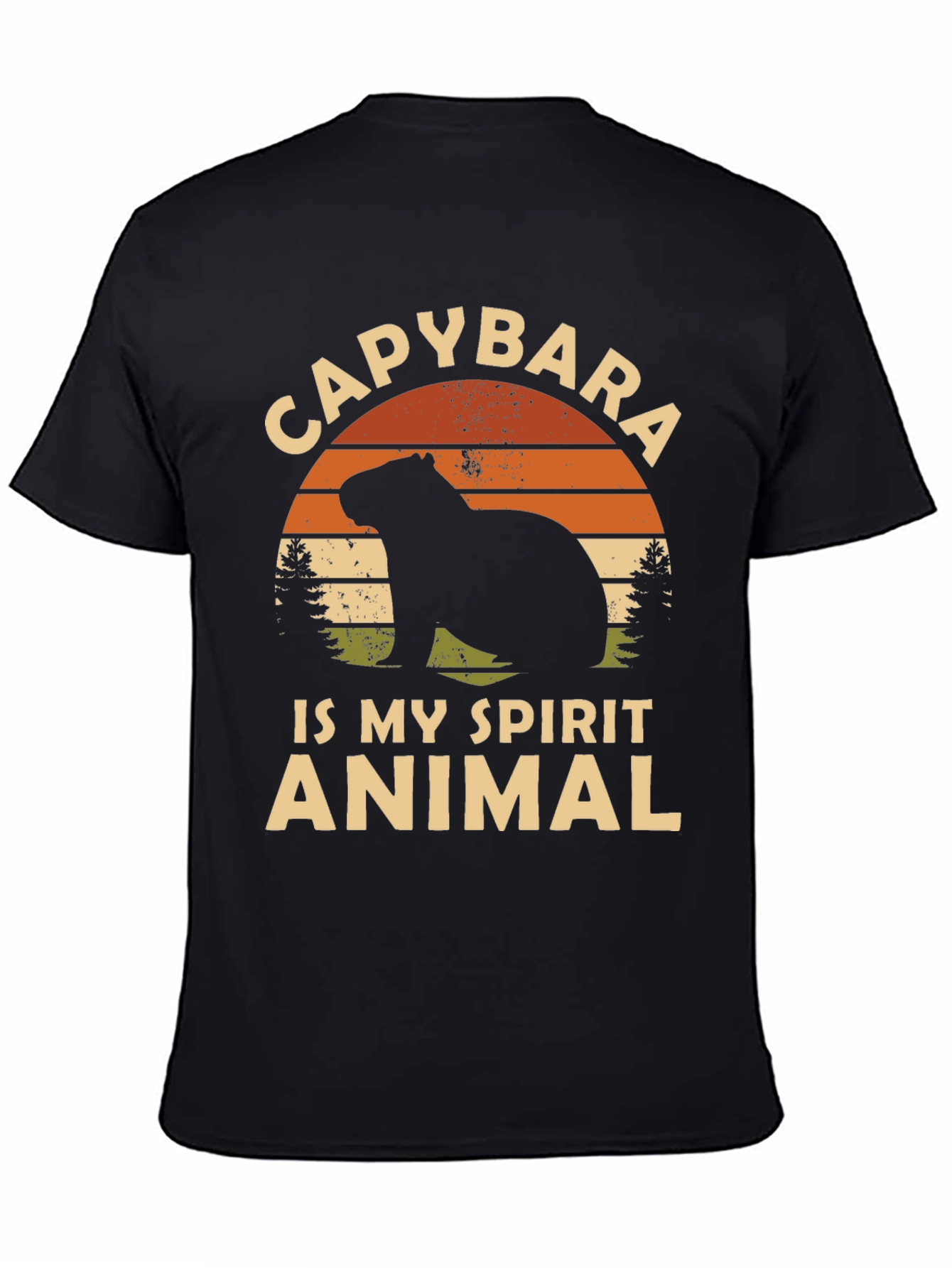 Black Capybara Spirit Animal Graphic Tee view 4