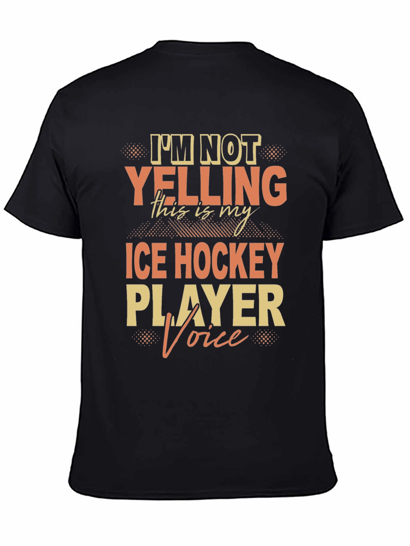 Black Ice Hockey Player Voice Tee - Novelty Graphic T-Shirt view 4