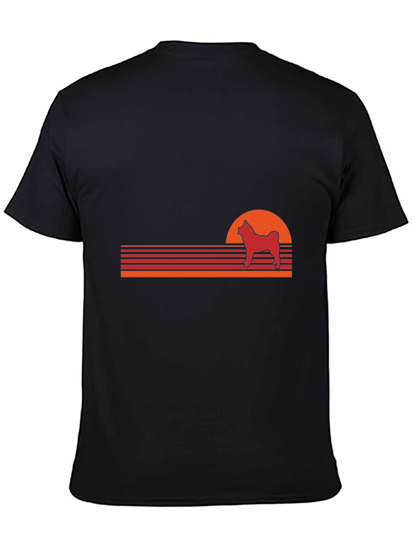 Black Retro Dog Sunset T-Shirt - Vintage Style Pet Lover Tee view 4