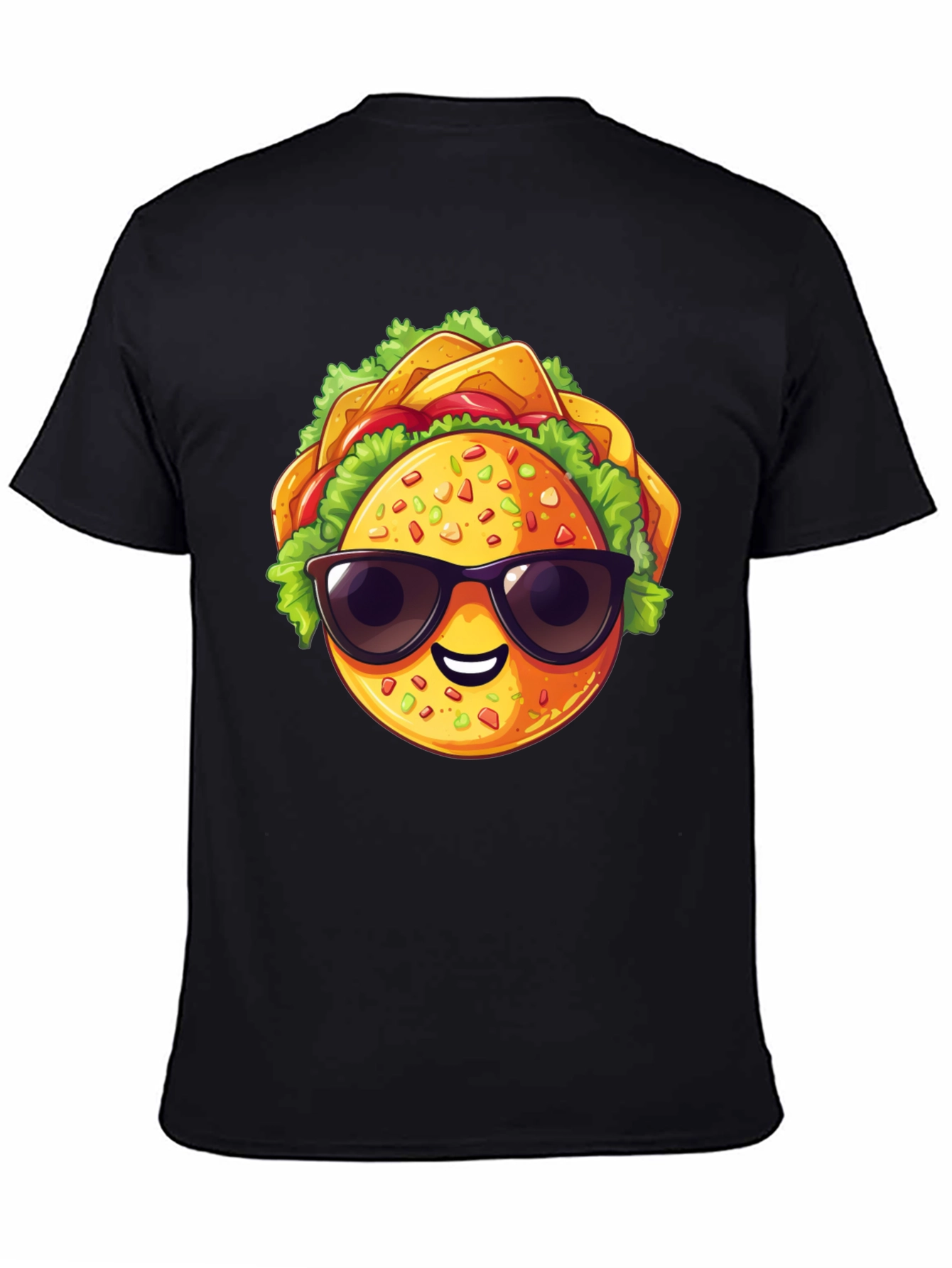 Black Cool Taco Graphic T-Shirt - Stylish Black Tee view 4