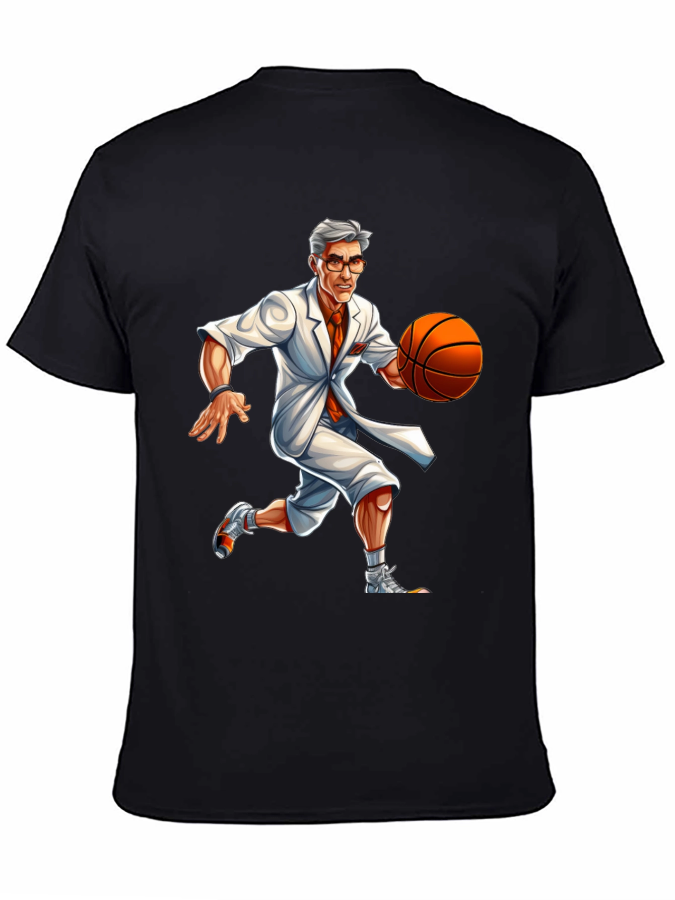 Black Colonel Sanders Basketball T-Shirt - Novelty Tee view 4