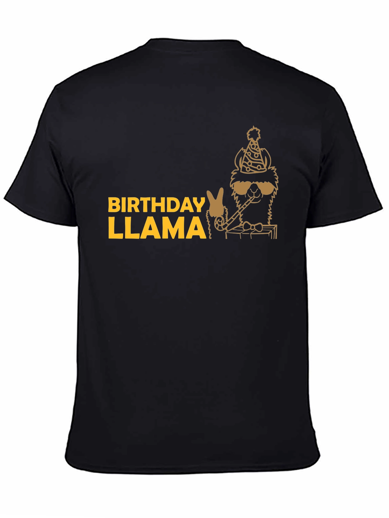 Black Birthday Llama T-Shirt - Party Animal Tee view 4