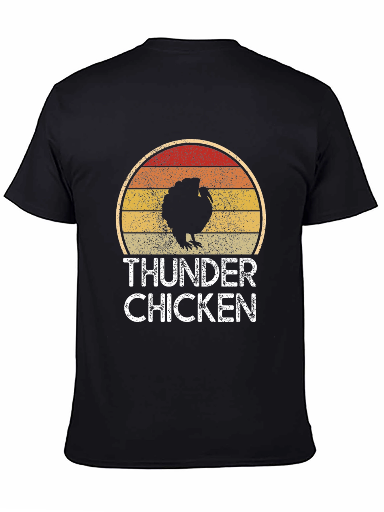 Black Thunder Chicken T-Shirt - Retro Turkey Design view 4