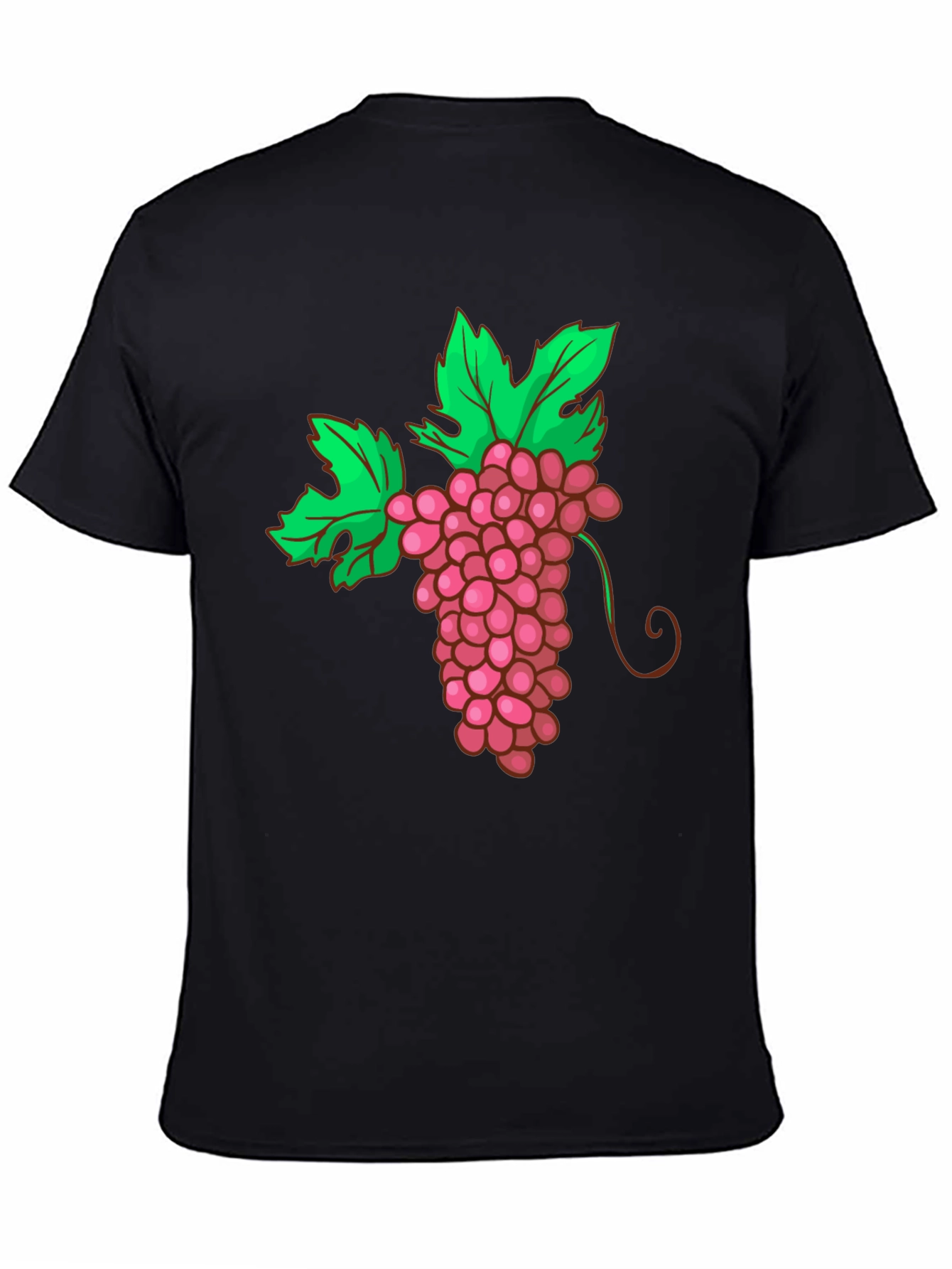 Black Grape Graphic Tee - Black Cotton Blend T-Shirt view 4