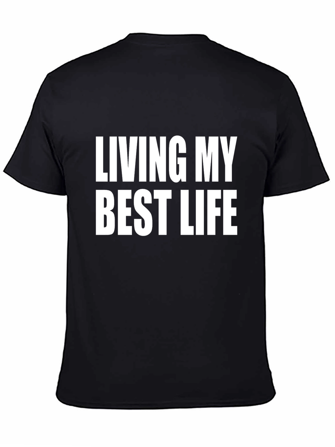 Black Living My Best Life T-Shirt - Stylish Black Tee view 4