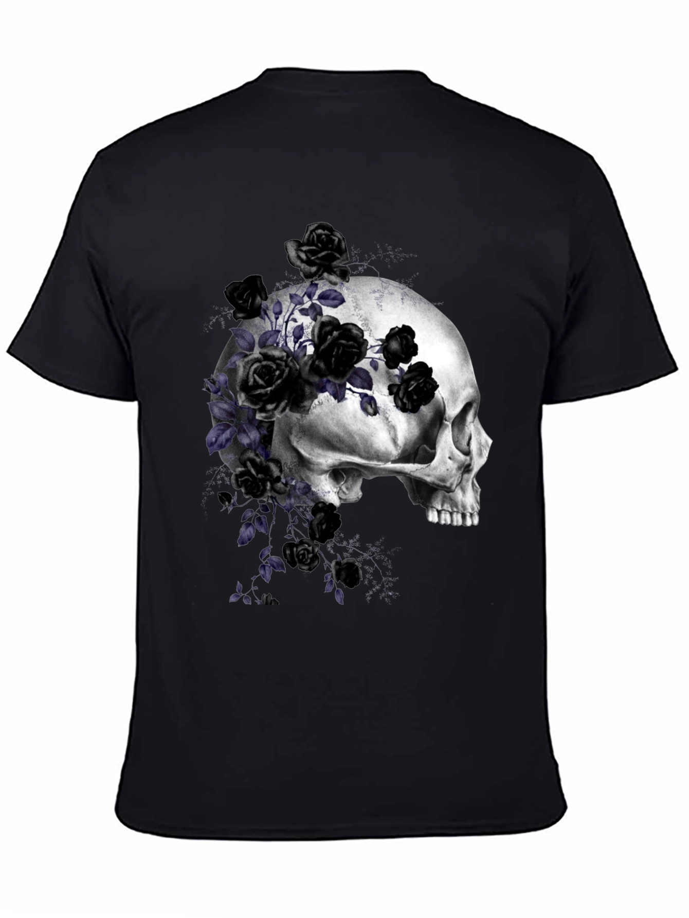 Black Skull and Roses Graphic T-Shirt view 4