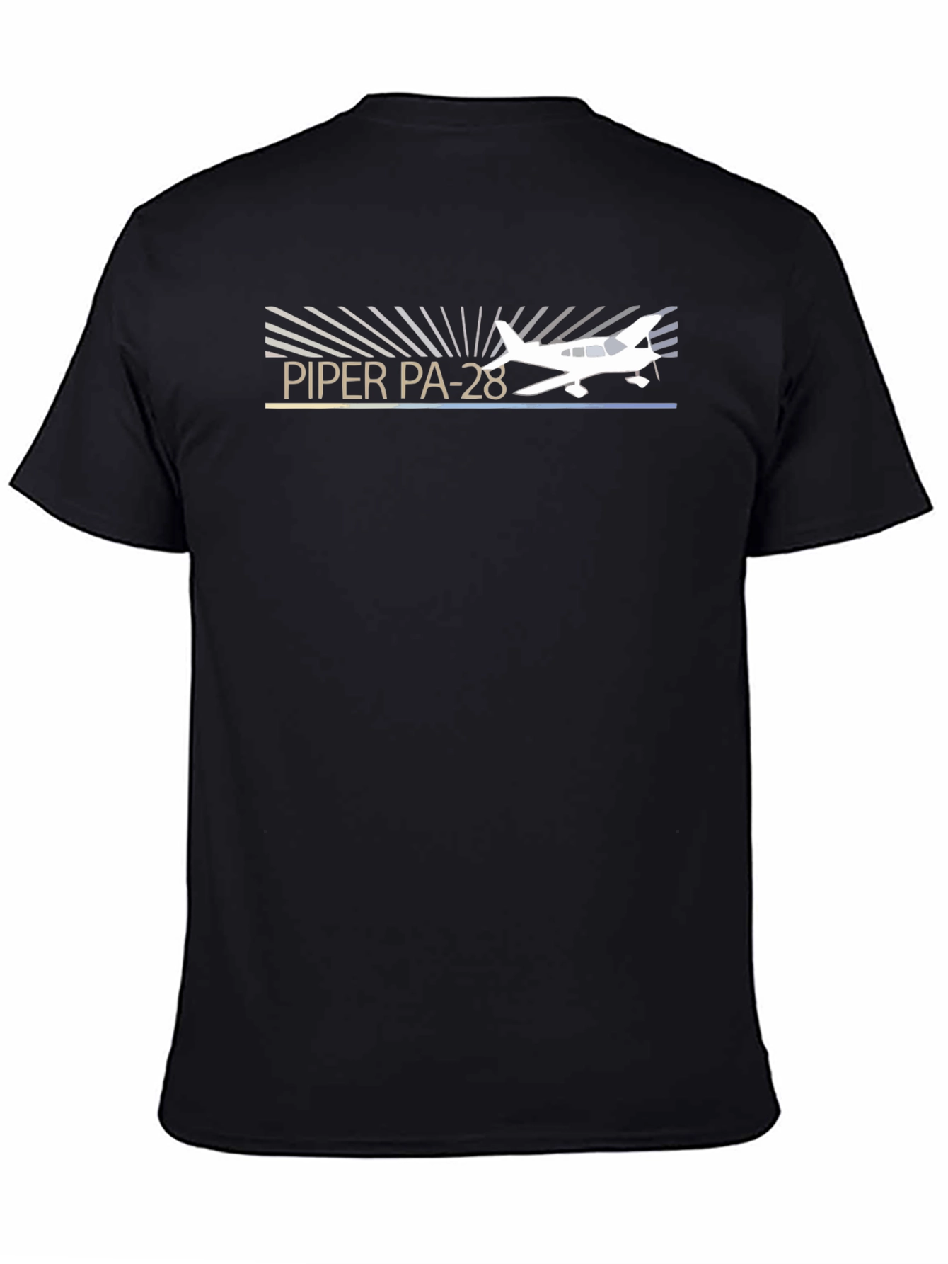 Black Piper PA-28 Airplane Graphic T-Shirt view 4