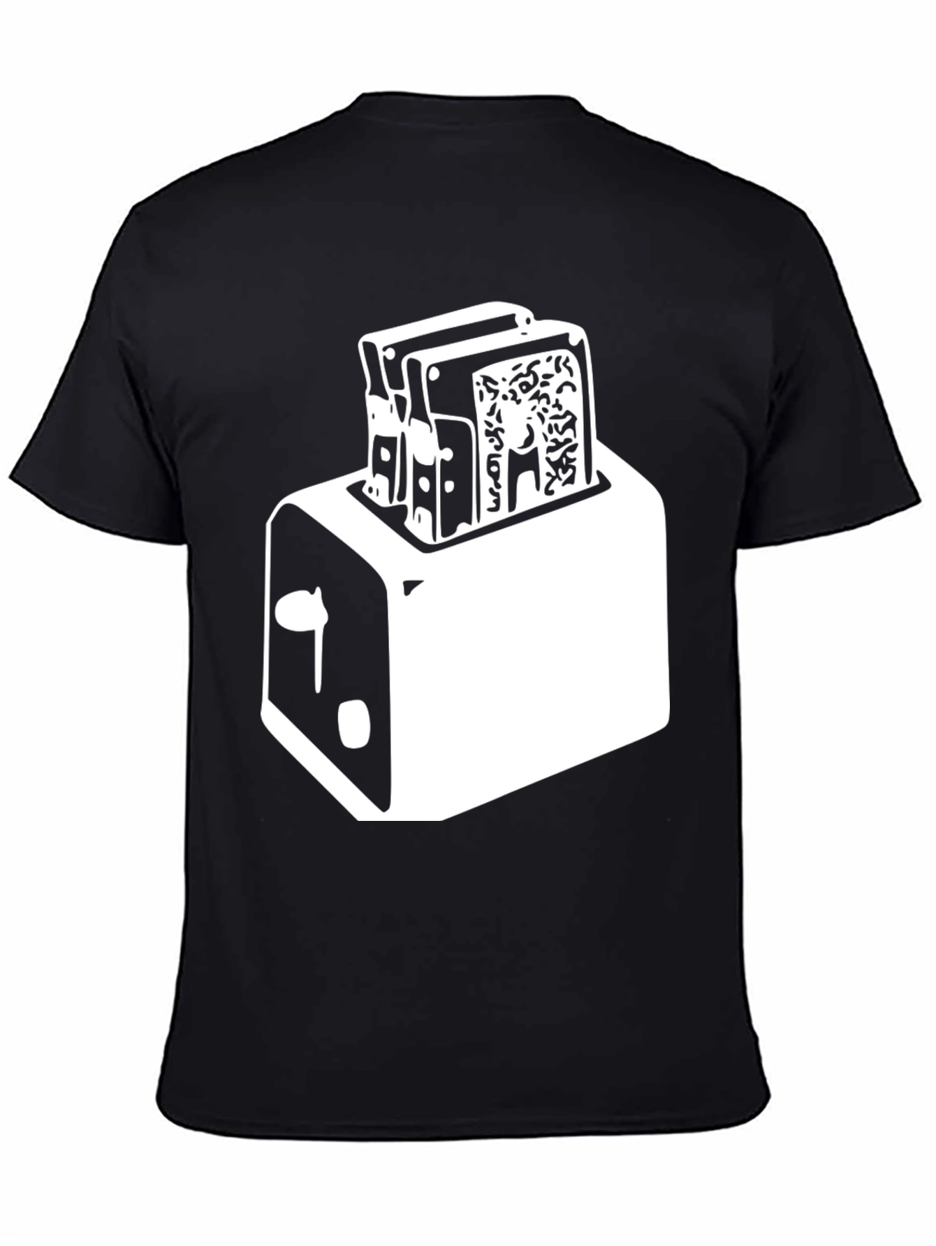 Black Toaster Graphic Tee - Crisp Black Cotton Blend view 4