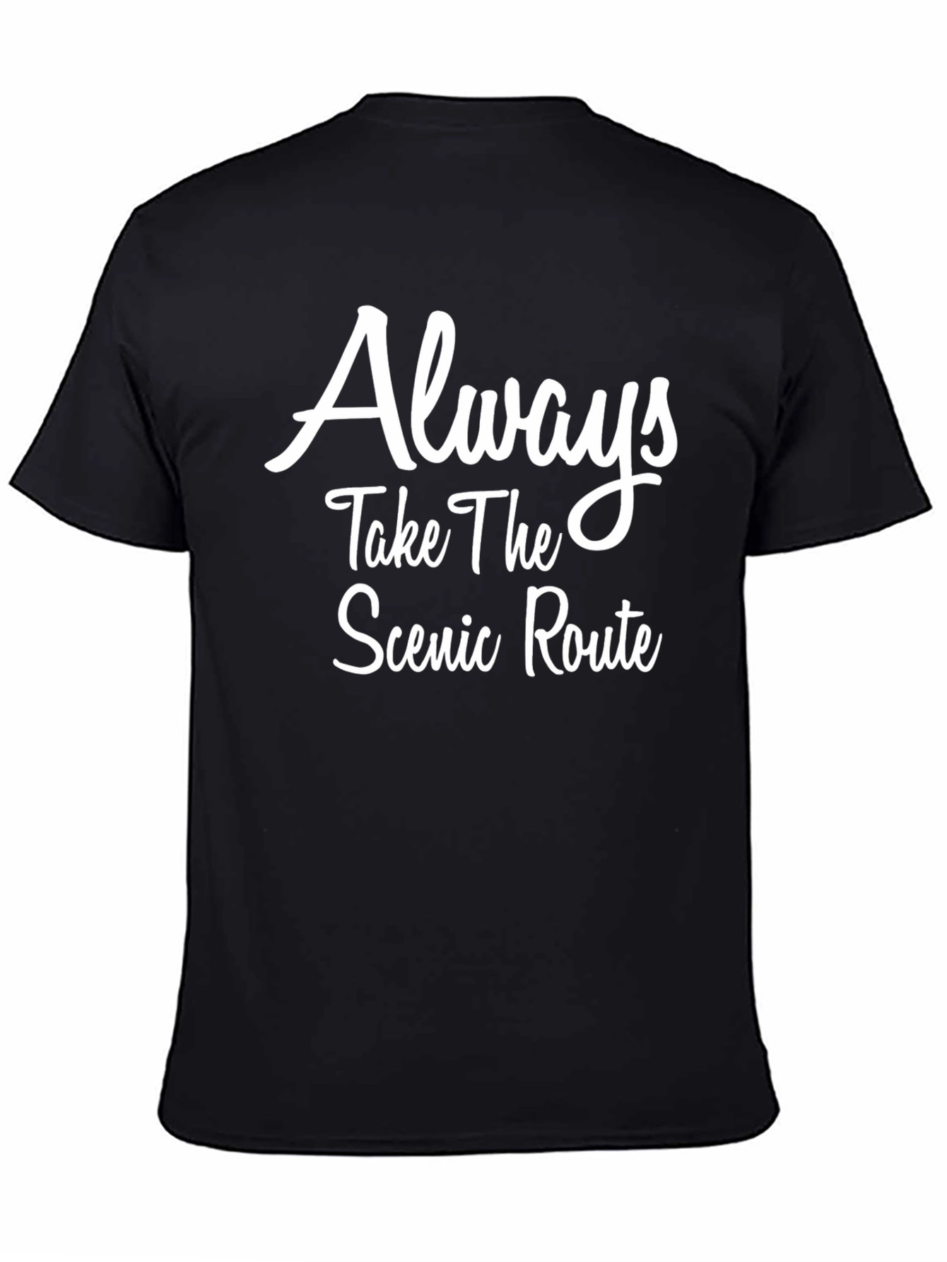 Scenic Route Black T-Shirt - Inspirational Graphic Tee - 4