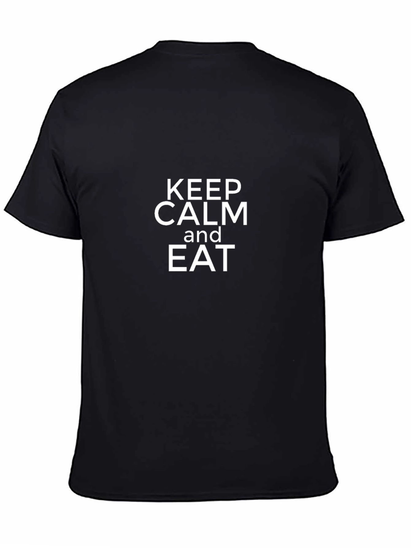 Black Keep Calm and Eat Black T-Shirt view 4